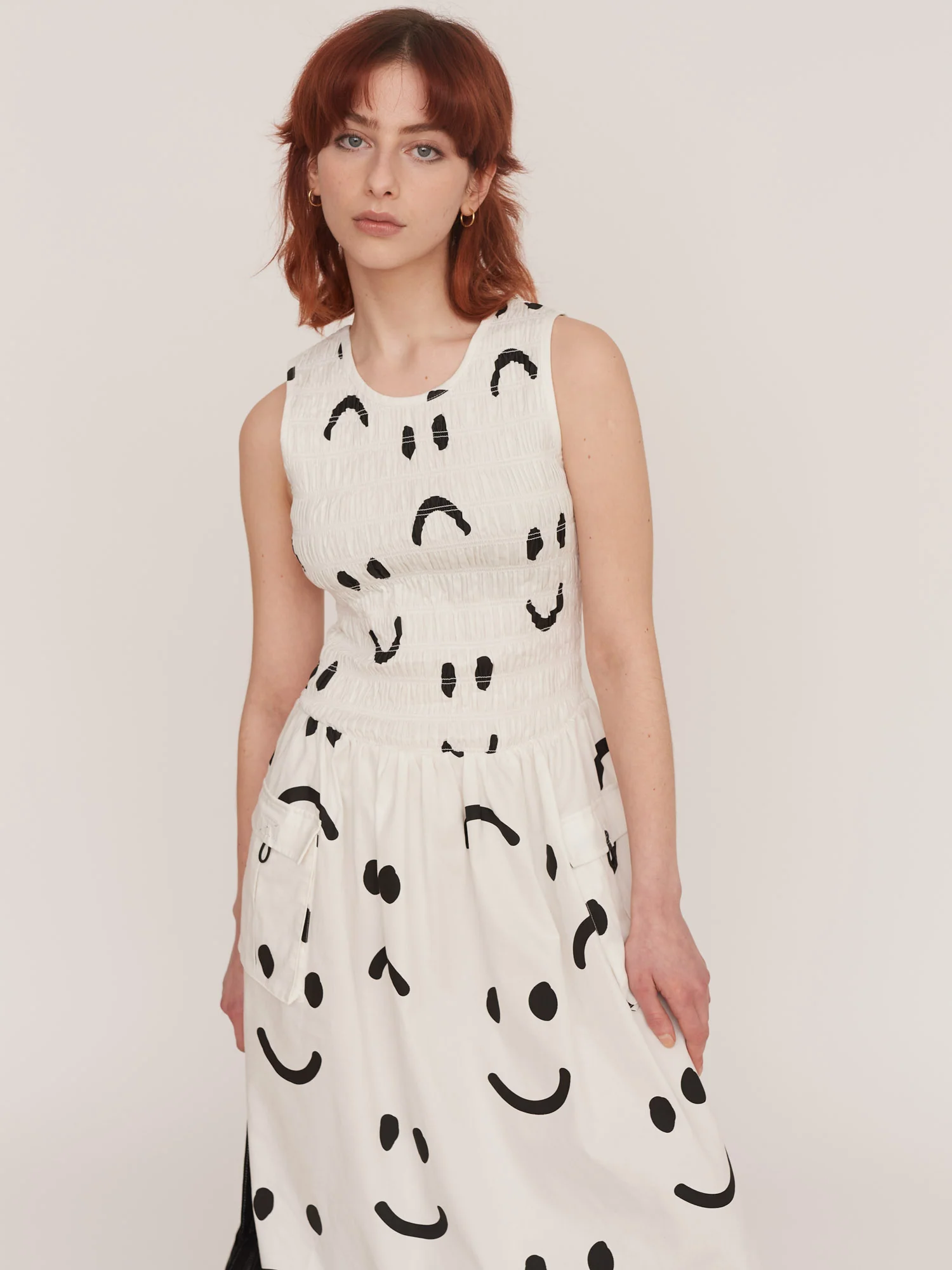Happy Sad Shirred Dress - Image 7