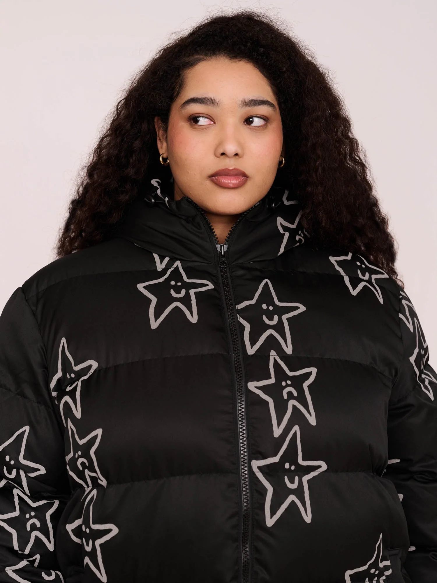 Happy Sad Star Longline Puffer - Image 3