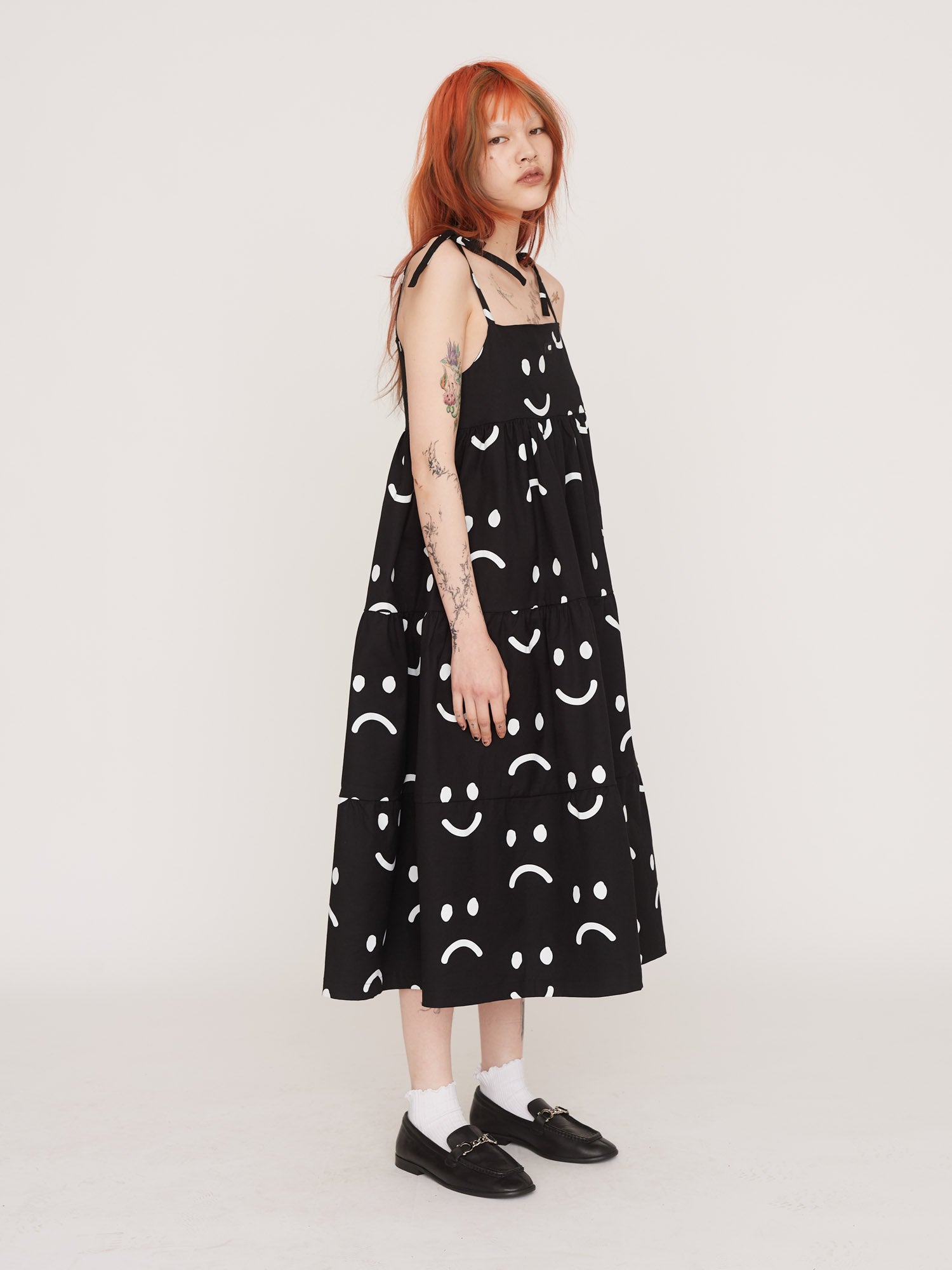Happy Sad Tie Shoulder Smock Dress - Image 2