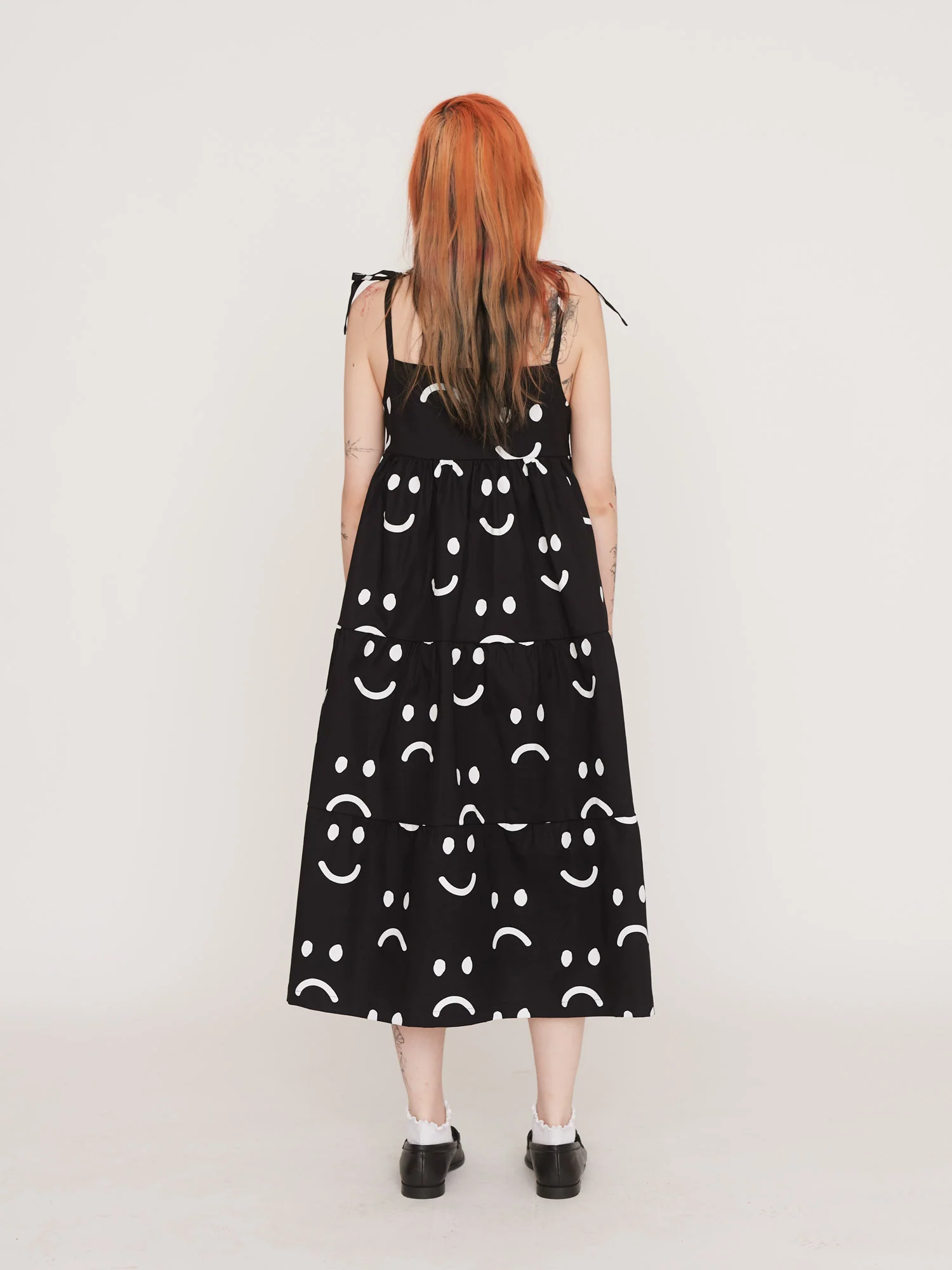 Happy Sad Tie Shoulder Smock Dress - Image 4