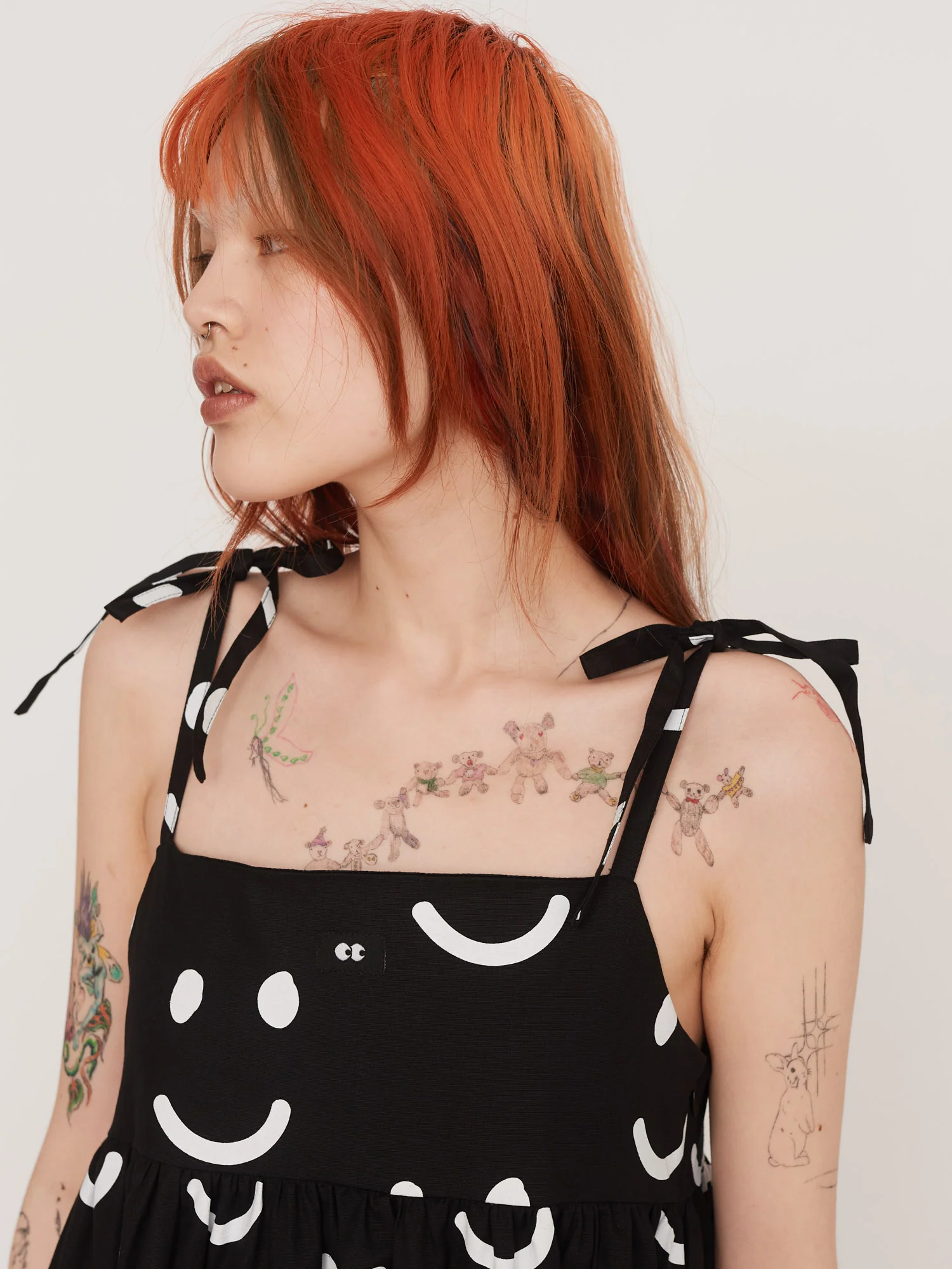Happy Sad Tie Shoulder Smock Dress - Image 5