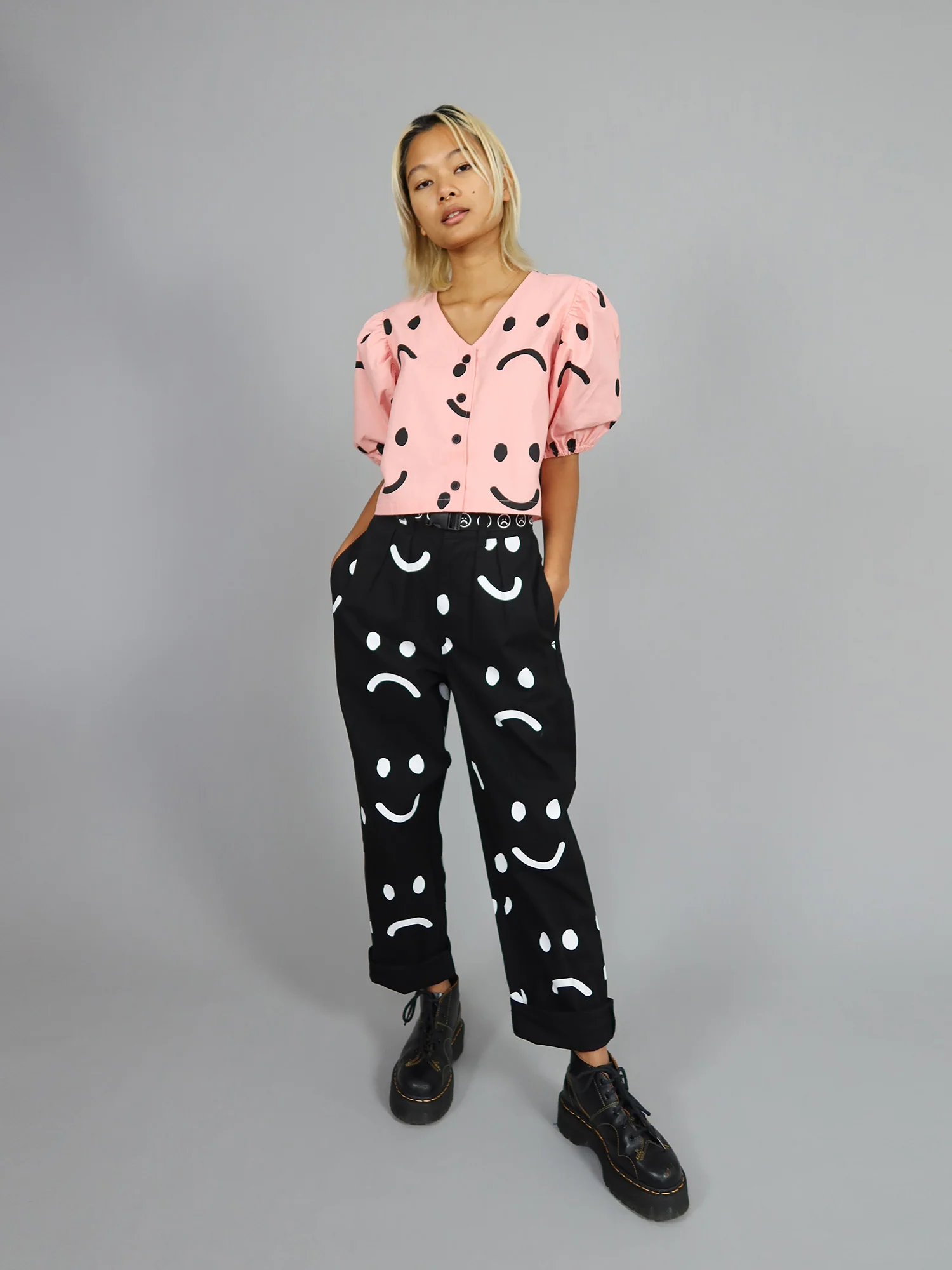 Lazy Oaf Happy Sad Unisex Pants - Image 3