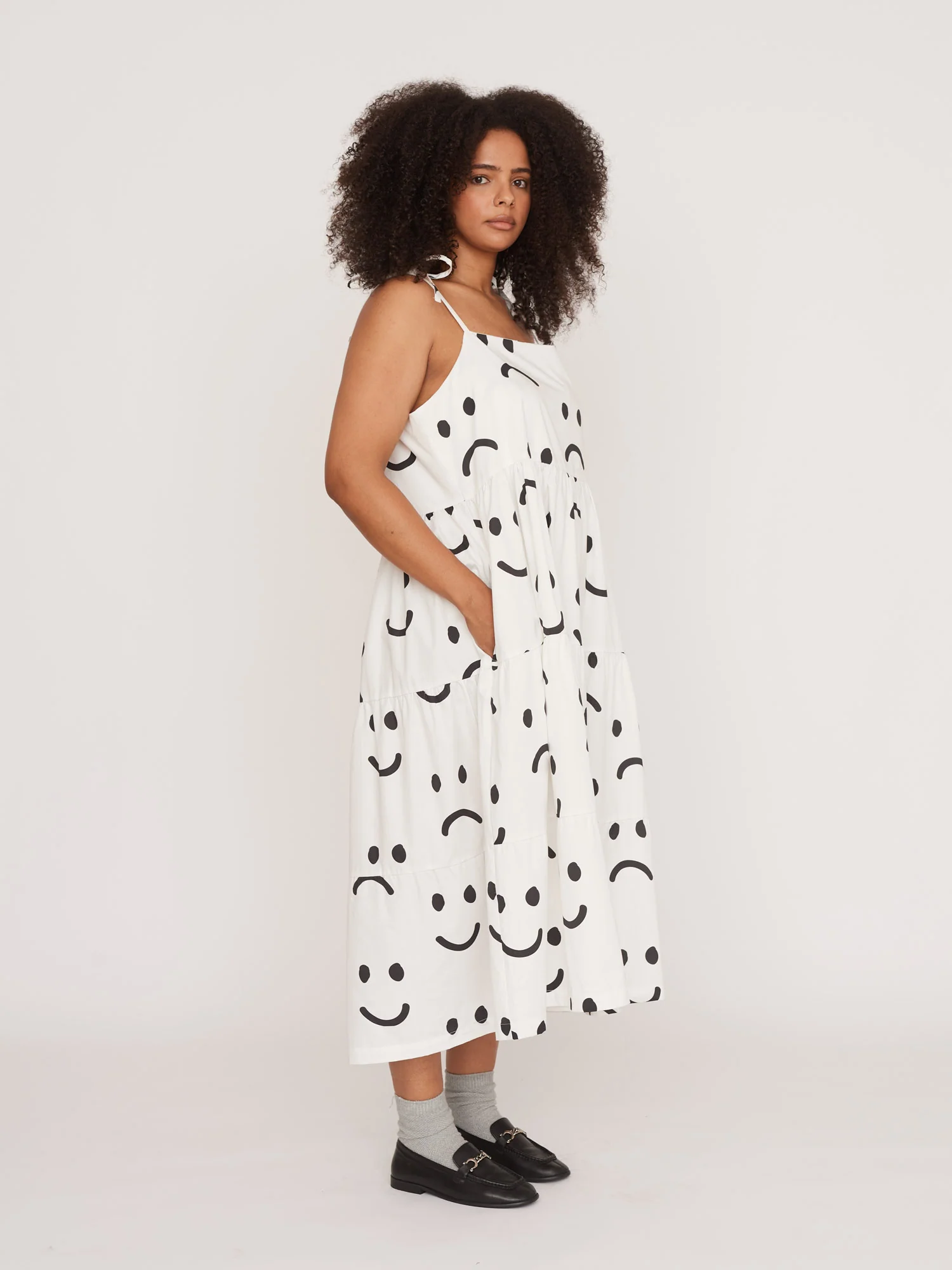 Happy Sad White Smock Dress - Image 6