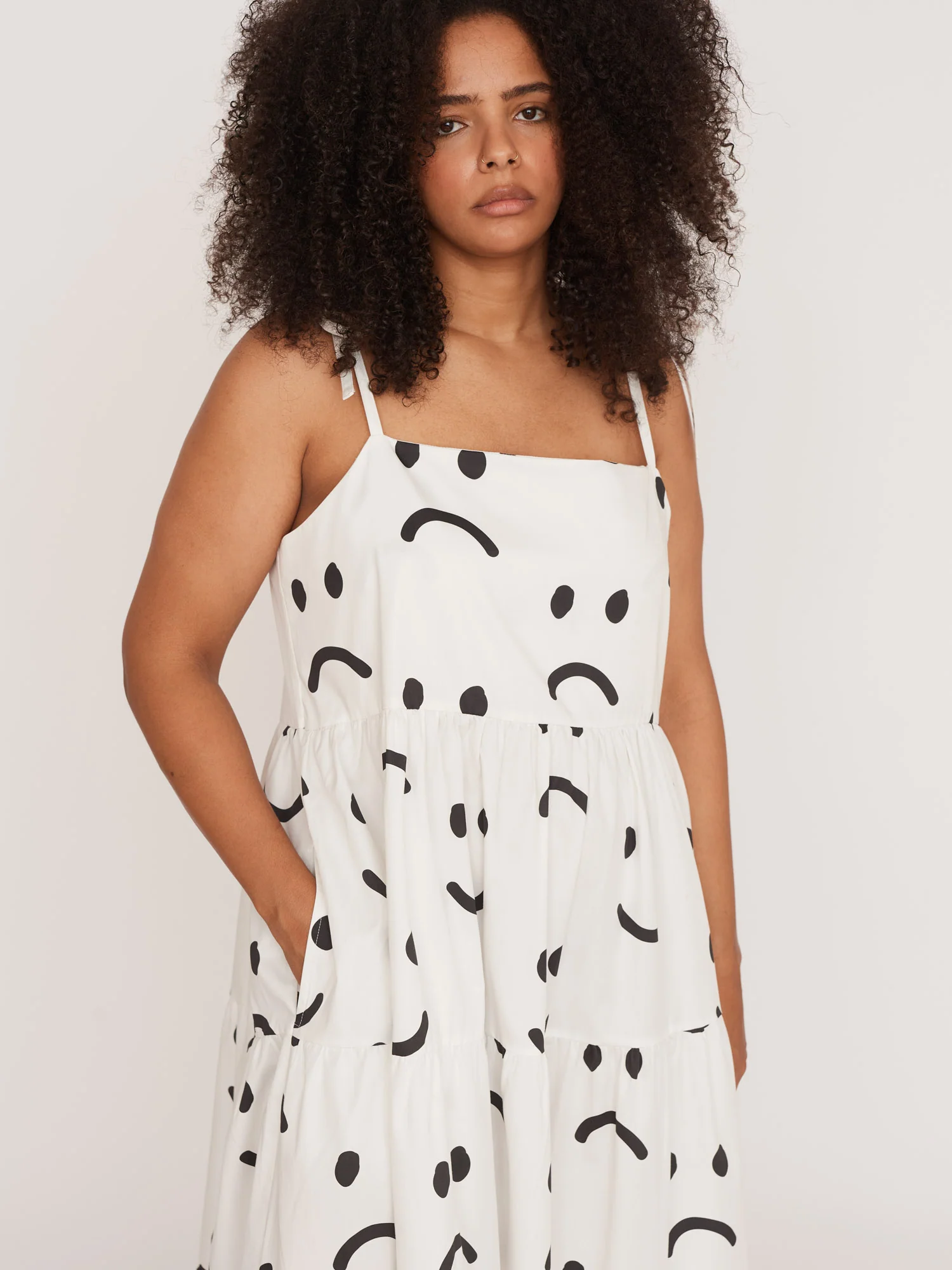 Happy Sad White Smock Dress - Image 7