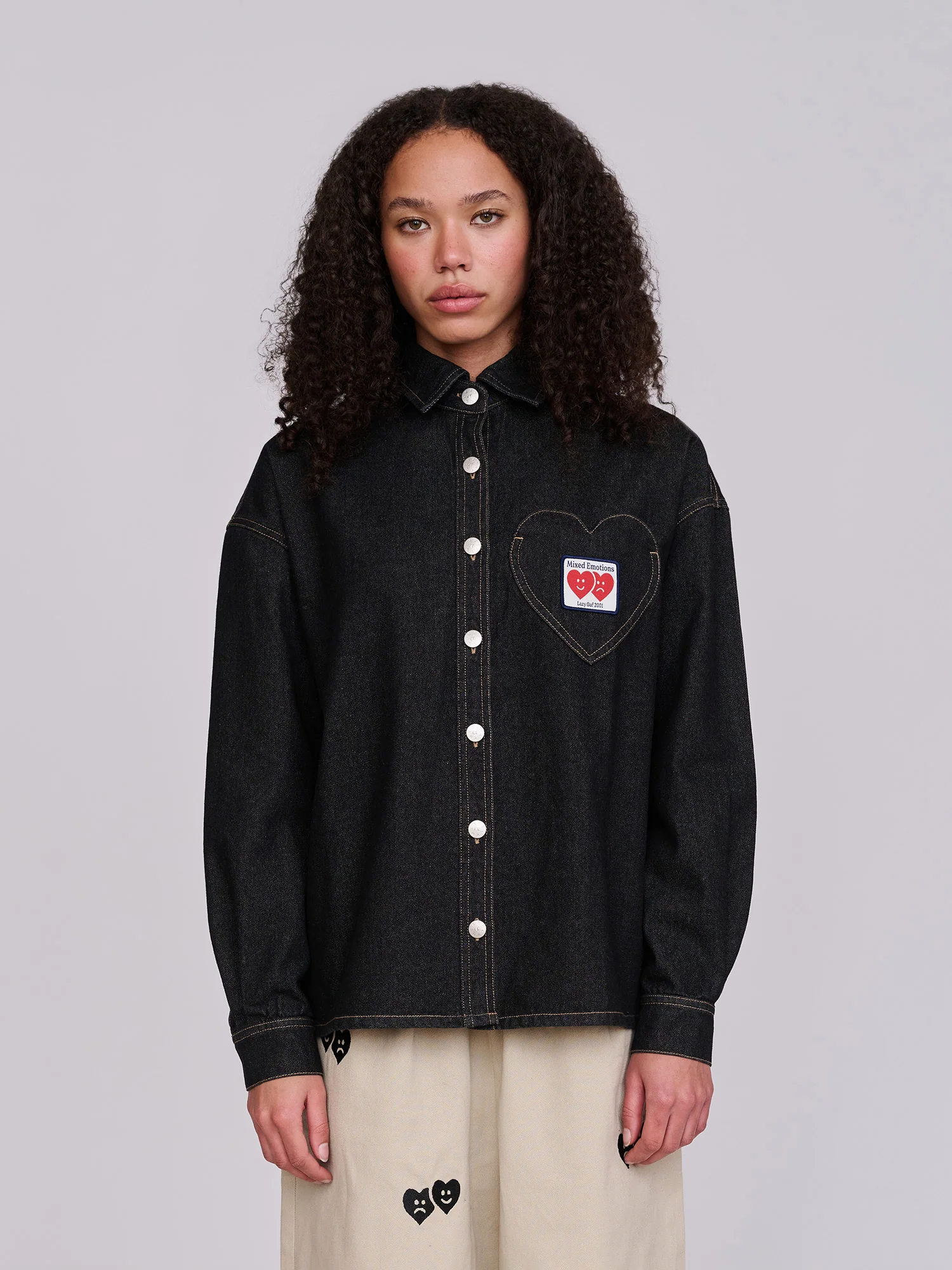 Heart Pocket Denim Shirt - Image 5