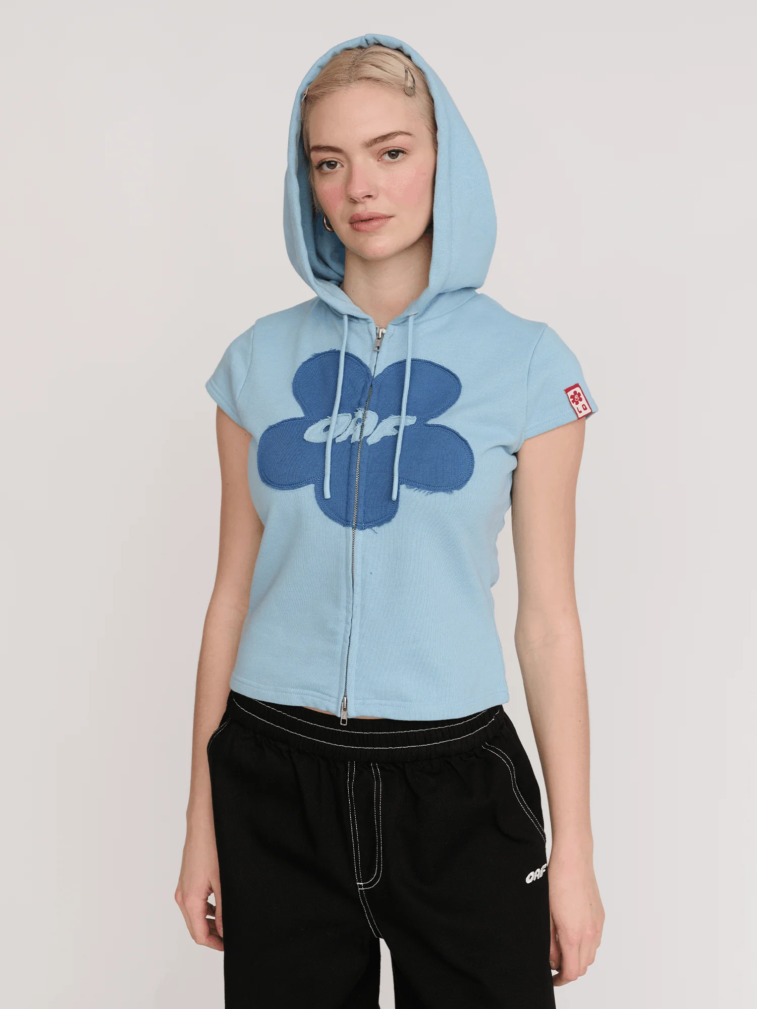 Hooded Flower Zip Through Top - Image 7