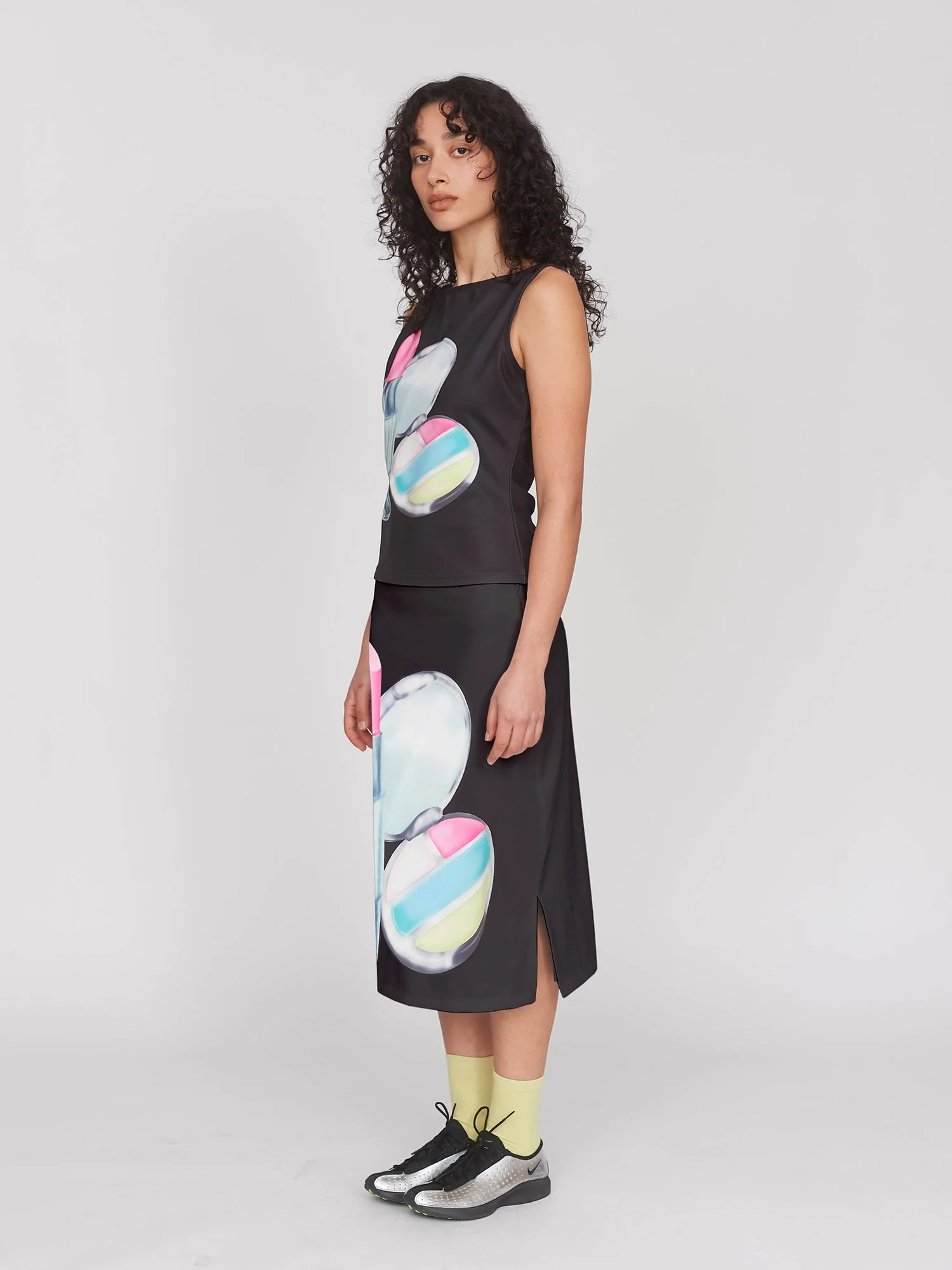 Hot Pink Lipstick Midi Skirt - Image 2