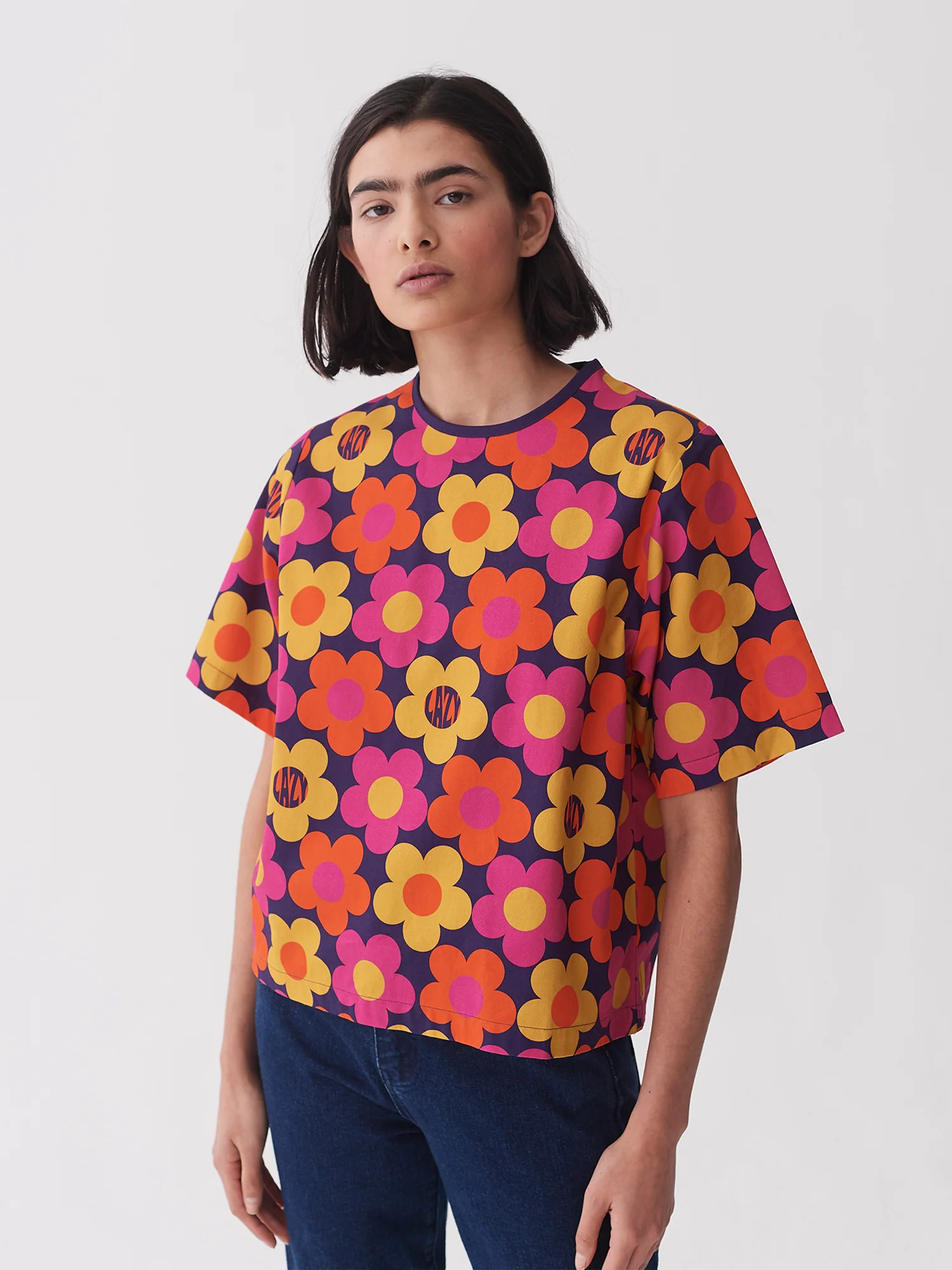 Lazy Oaf 70's Floral Print T-Shirt - Image 3