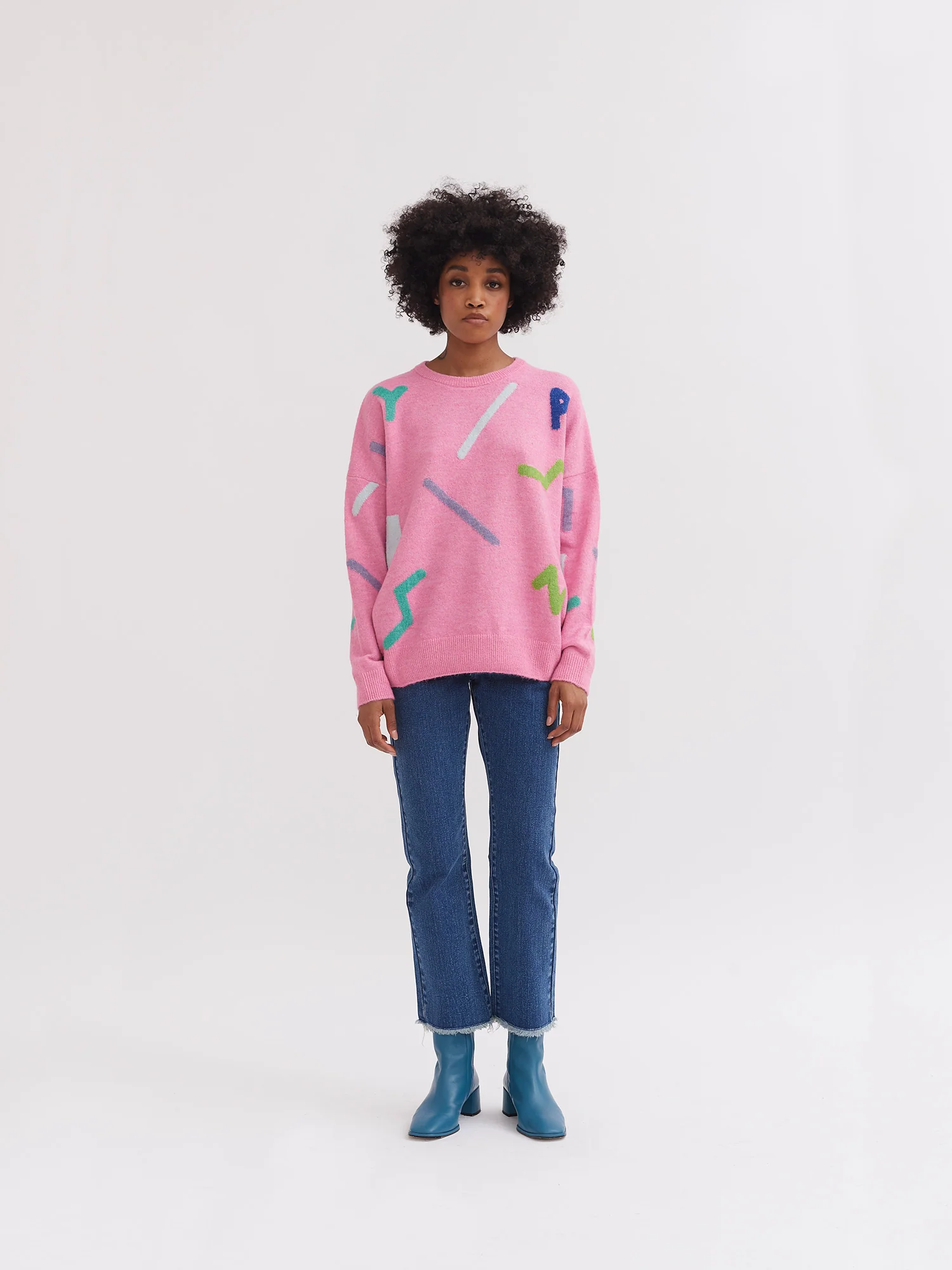 Lazy Oaf 80's Wavy Print Knit Jumper - Image 2