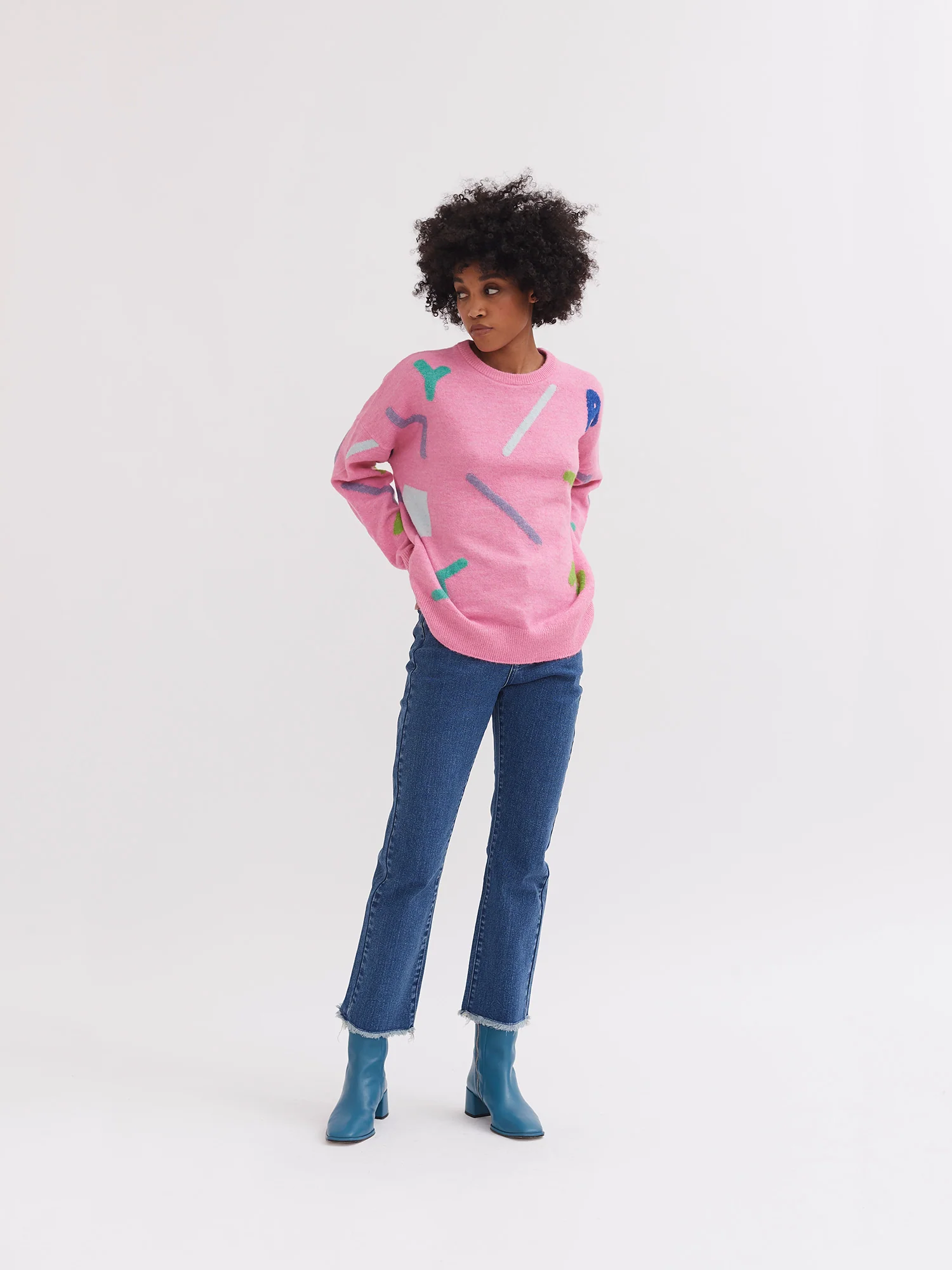 Lazy Oaf 80's Wavy Print Knit Jumper - Image 3