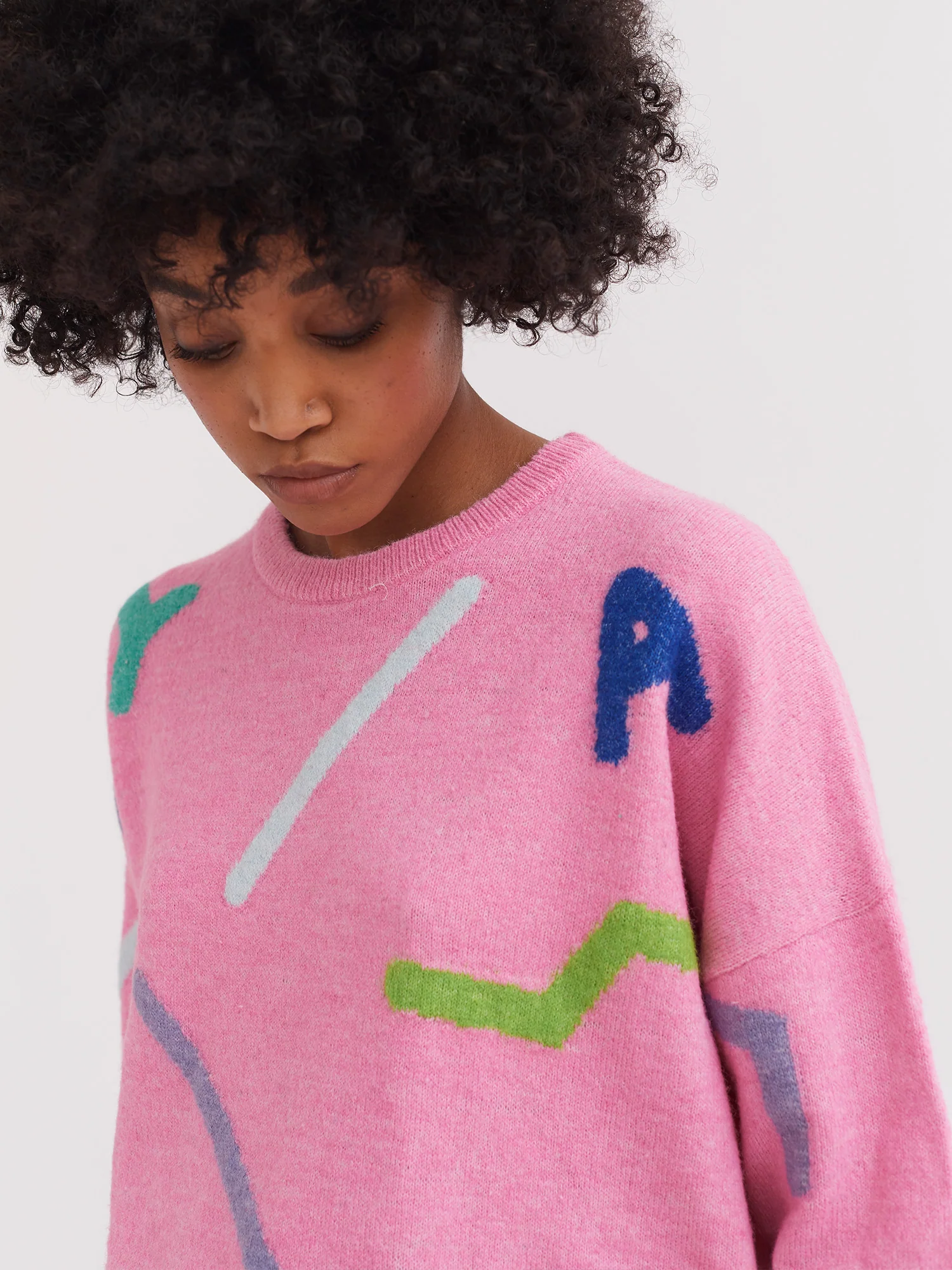 Lazy Oaf 80's Wavy Print Knit Jumper - Image 4