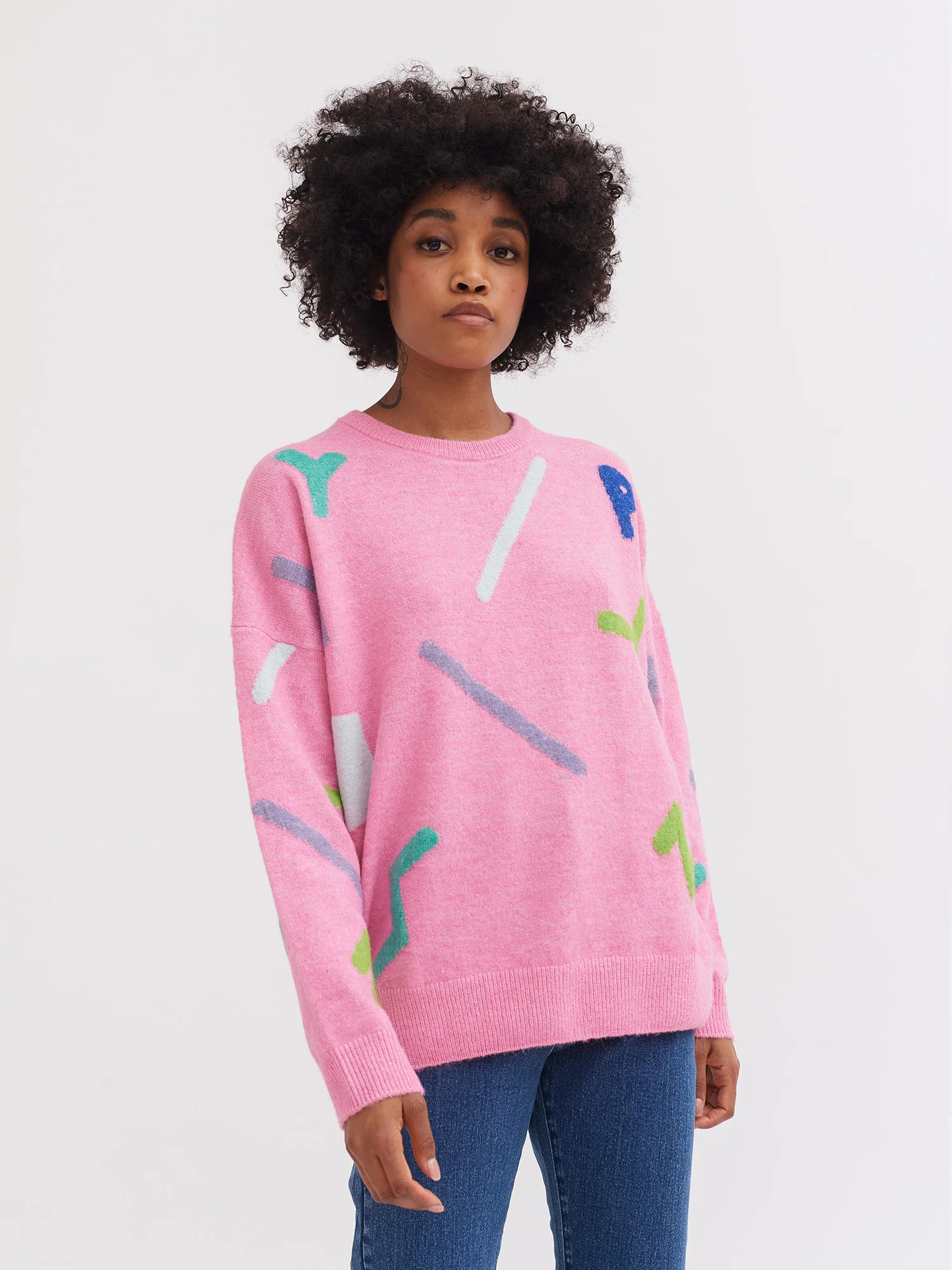 Lazy Oaf 80's Wavy Print Knit Jumper - Image 5