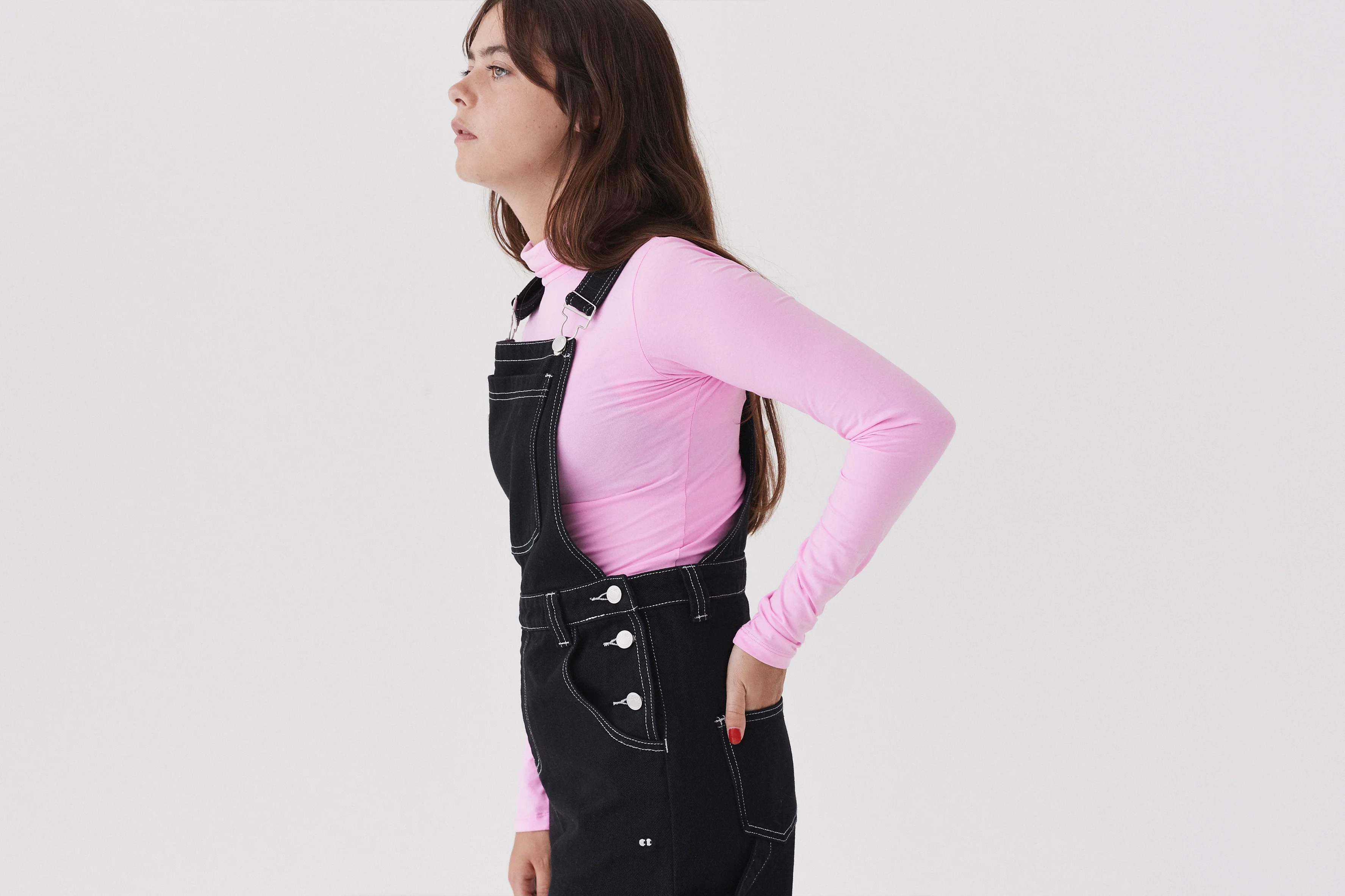 Lazy Oaf Big Black Dungarees - Image 3