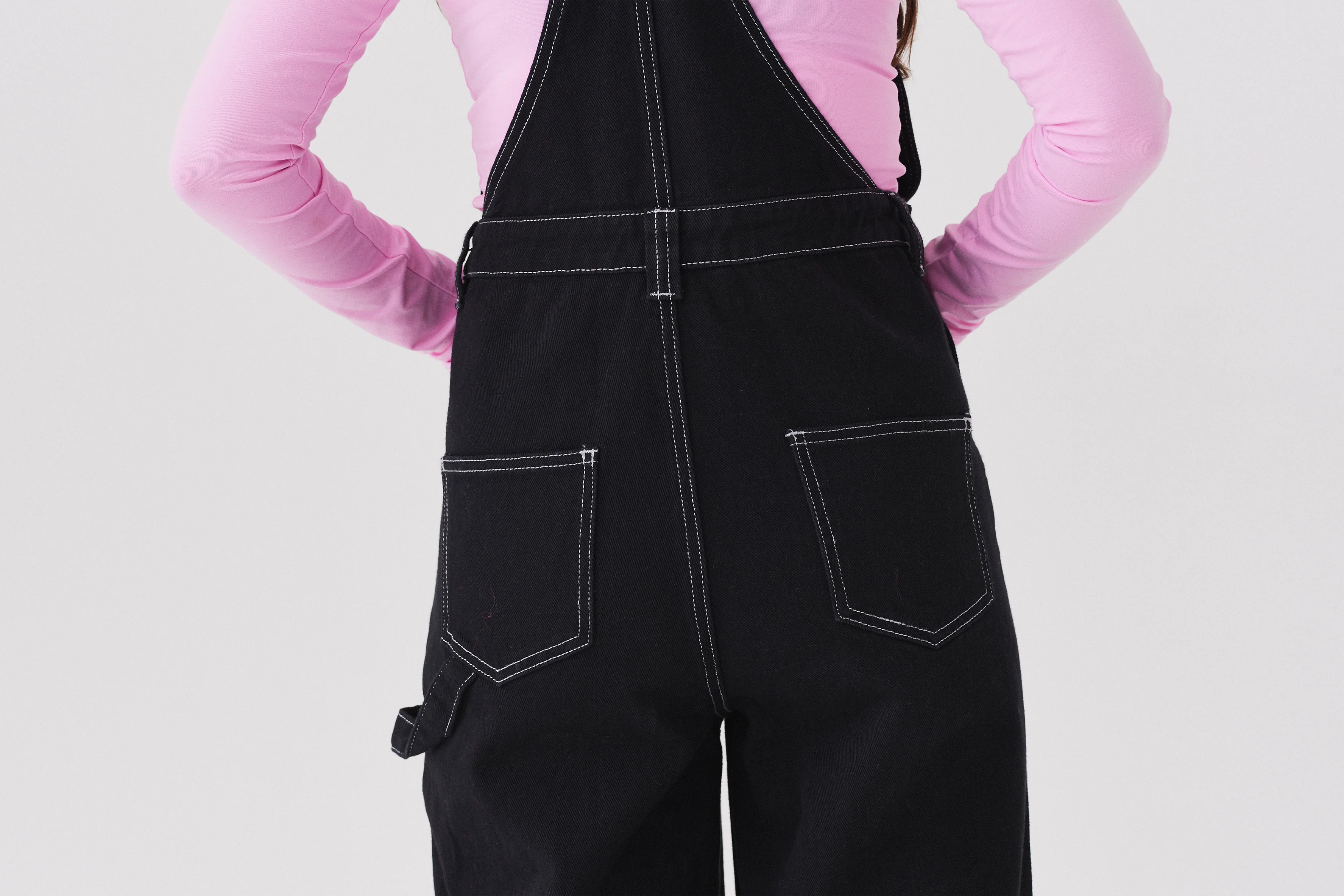 Lazy Oaf Big Black Dungarees - Image 4