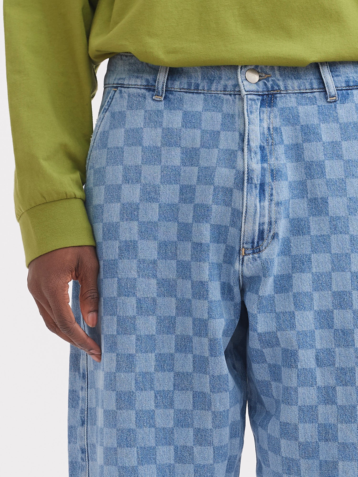 Lazy Oaf Checked Denim Tokyo Pants - Image 4