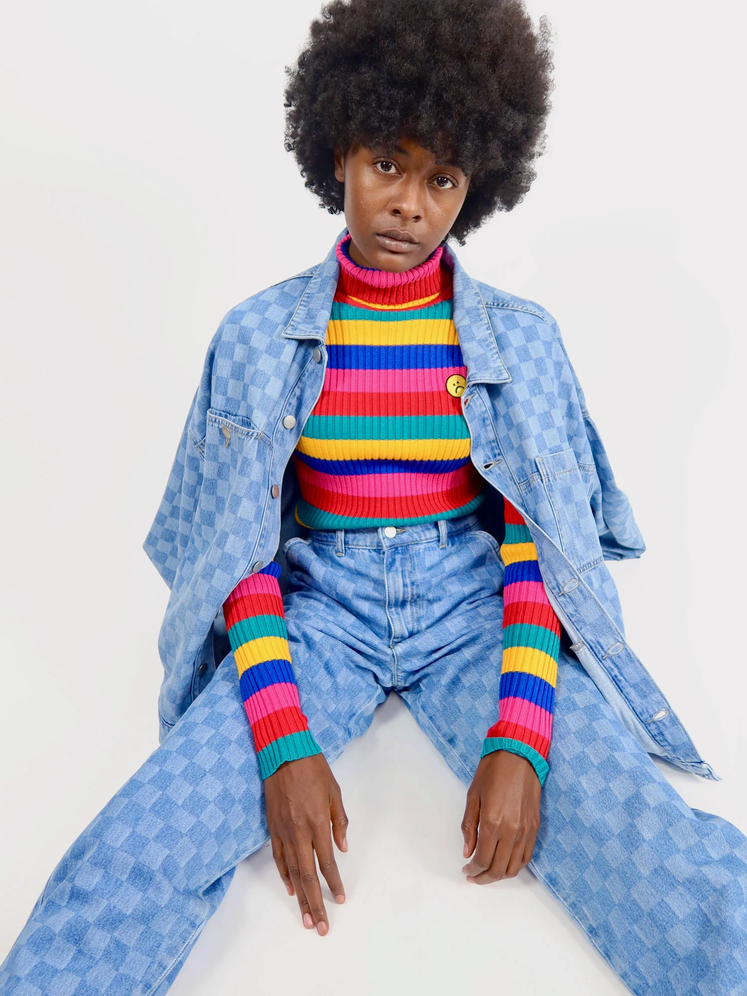 Lazy Oaf Checked Denim Tokyo Pants - Image 5