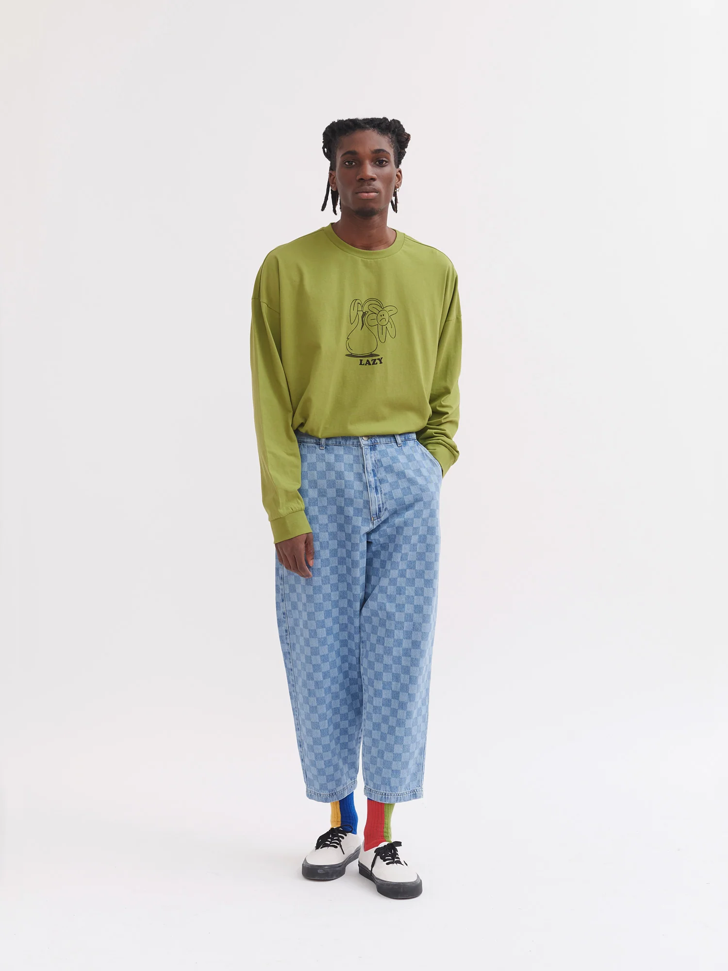Lazy Oaf Checked Denim Tokyo Pants - Image 6