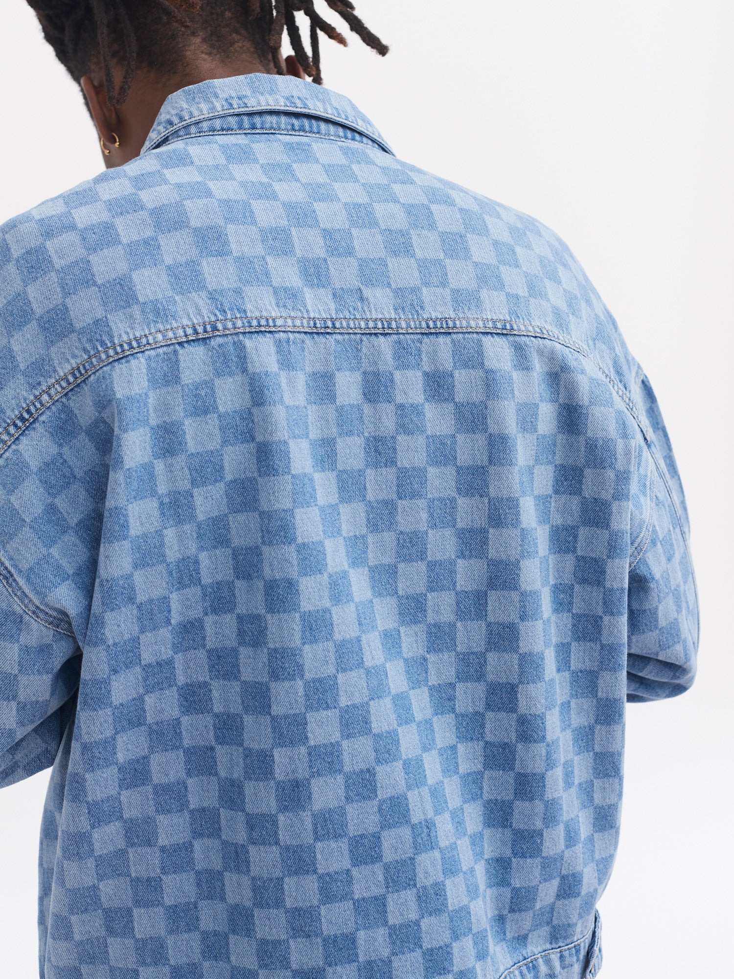 Lazy Oaf Checked Denim Work Jacket - Image 10