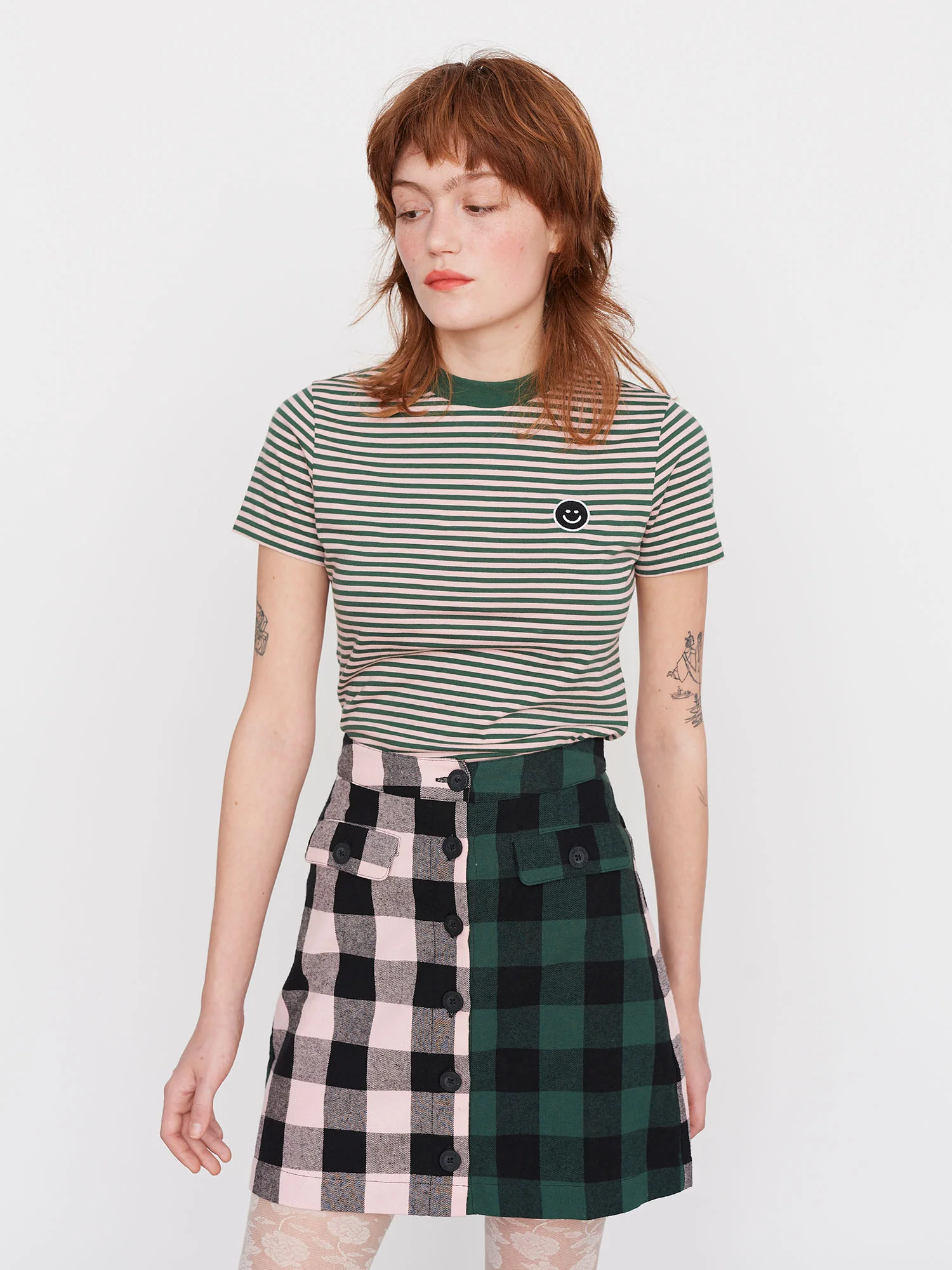 Lazy Oaf Curator Check Midi Skirt - Image 3