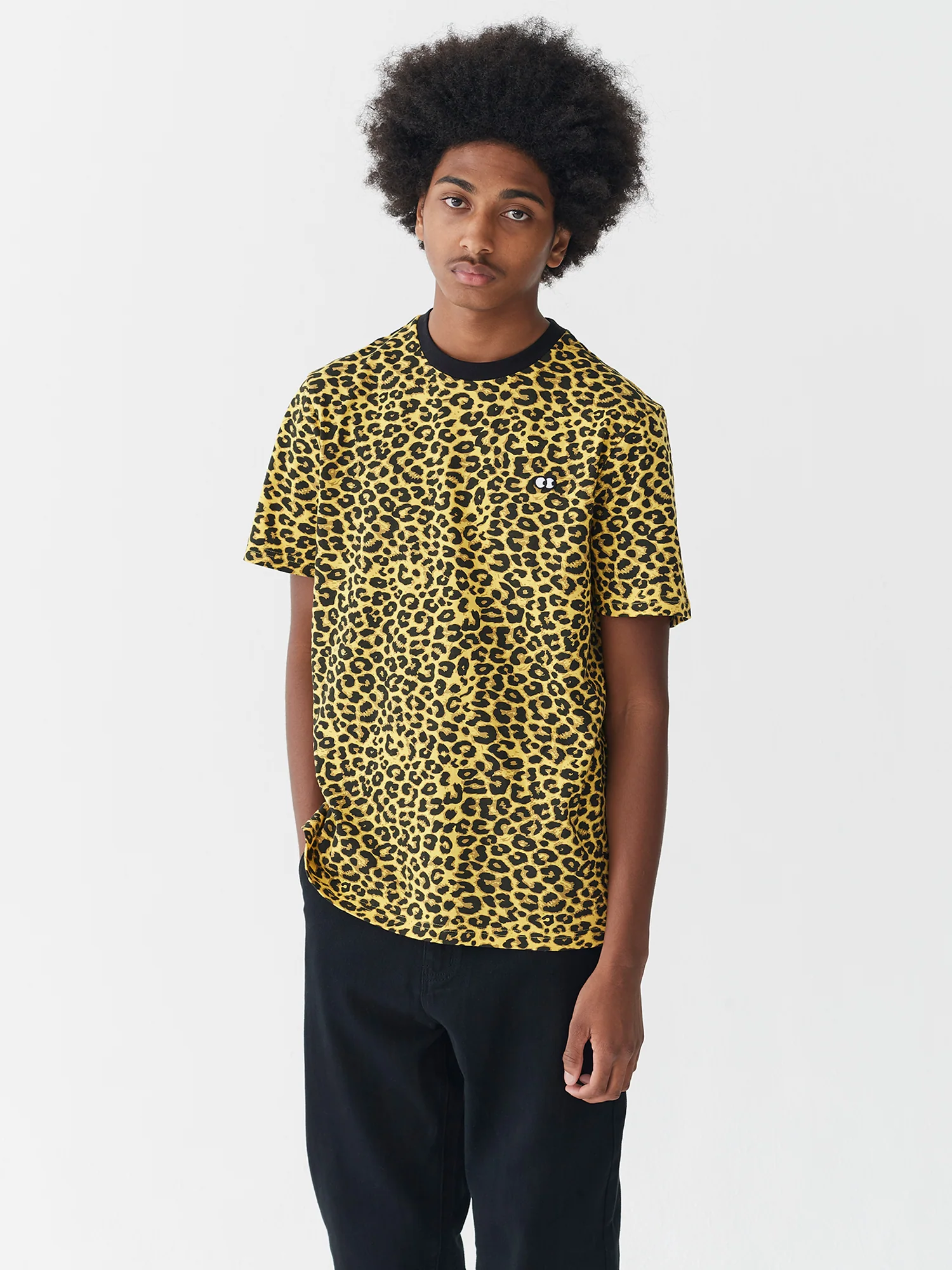 Lazy Oaf Cyber Yellow Leopard Print T-Shirt - Image 4