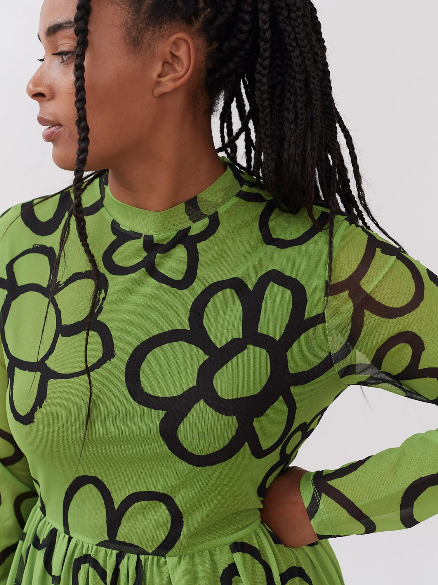 Lazy Oaf Daisy Chain Mesh Dress - Image 8