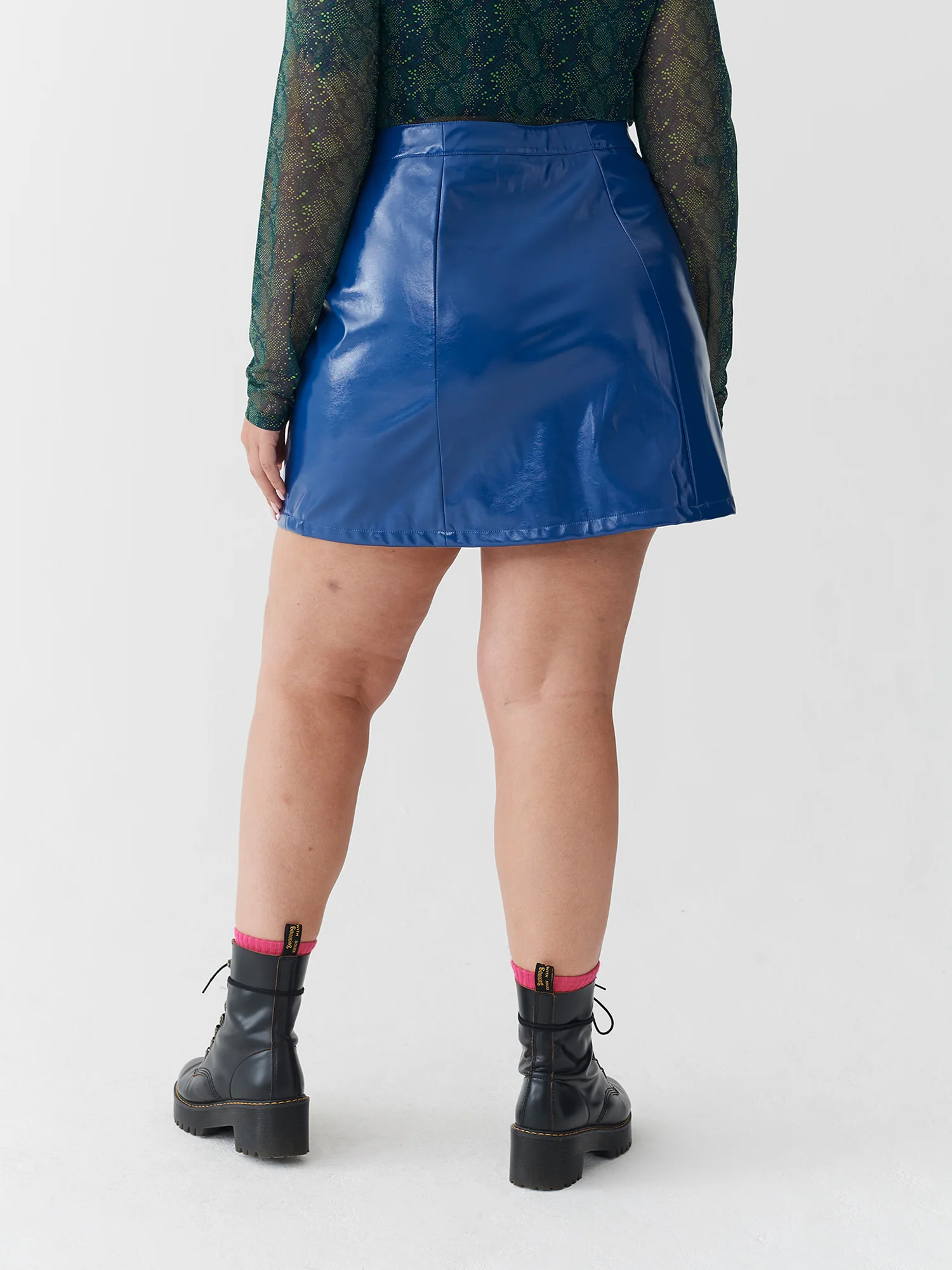 Lazy Oaf Feeling Blue Vinyl Skirt - Image 3