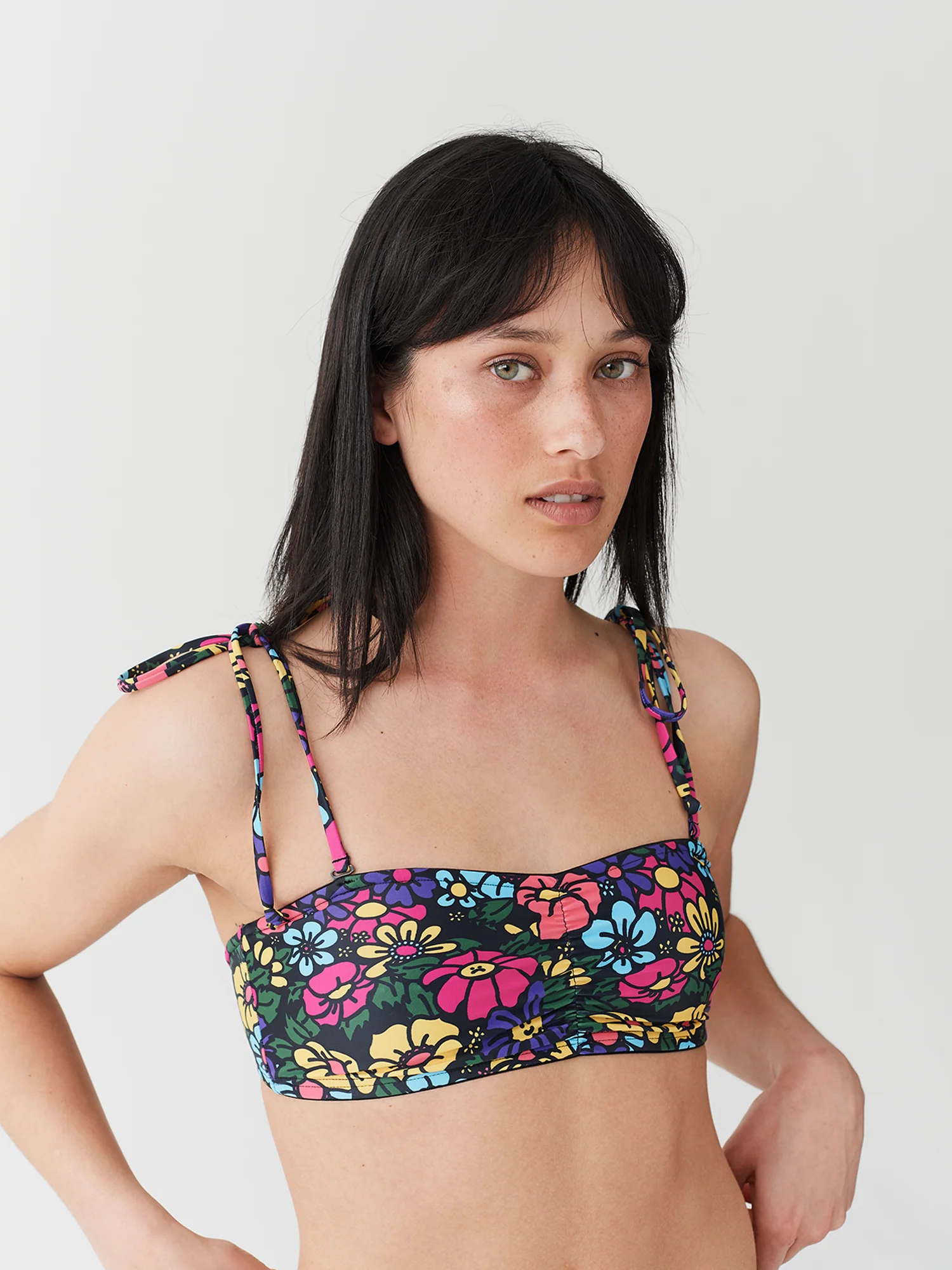 Lazy Oaf Floral Bandeau Bikini Top - Image 2