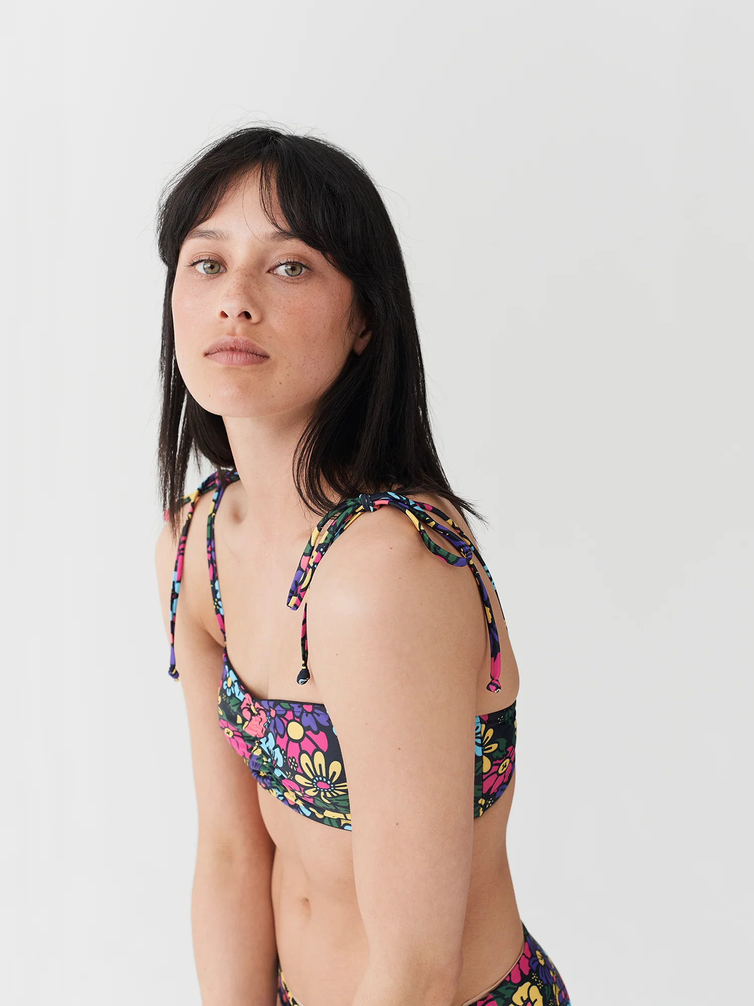 Lazy Oaf Floral Bandeau Bikini Top - Image 4