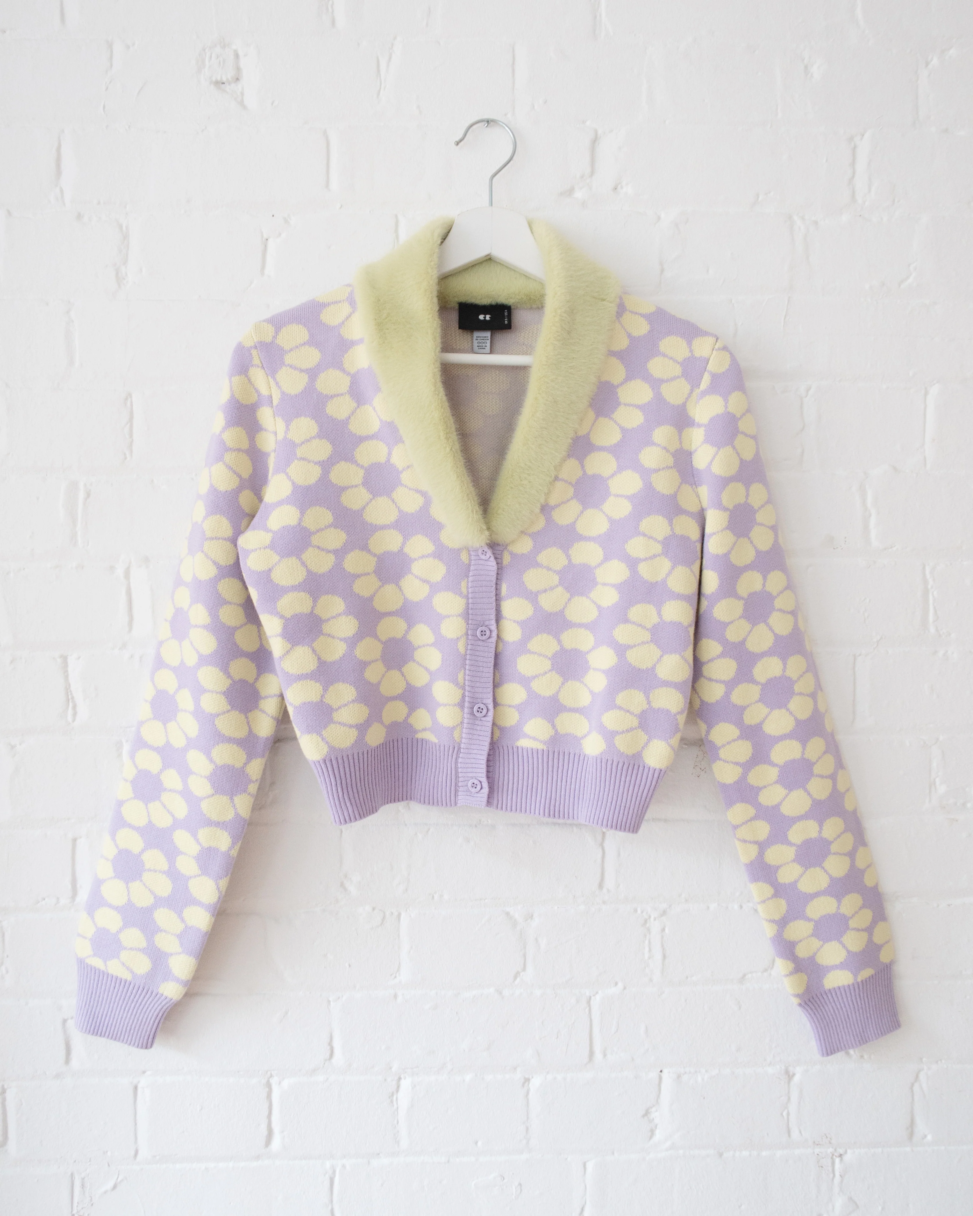 Flower Repeat Furry Cardigan - Image 2