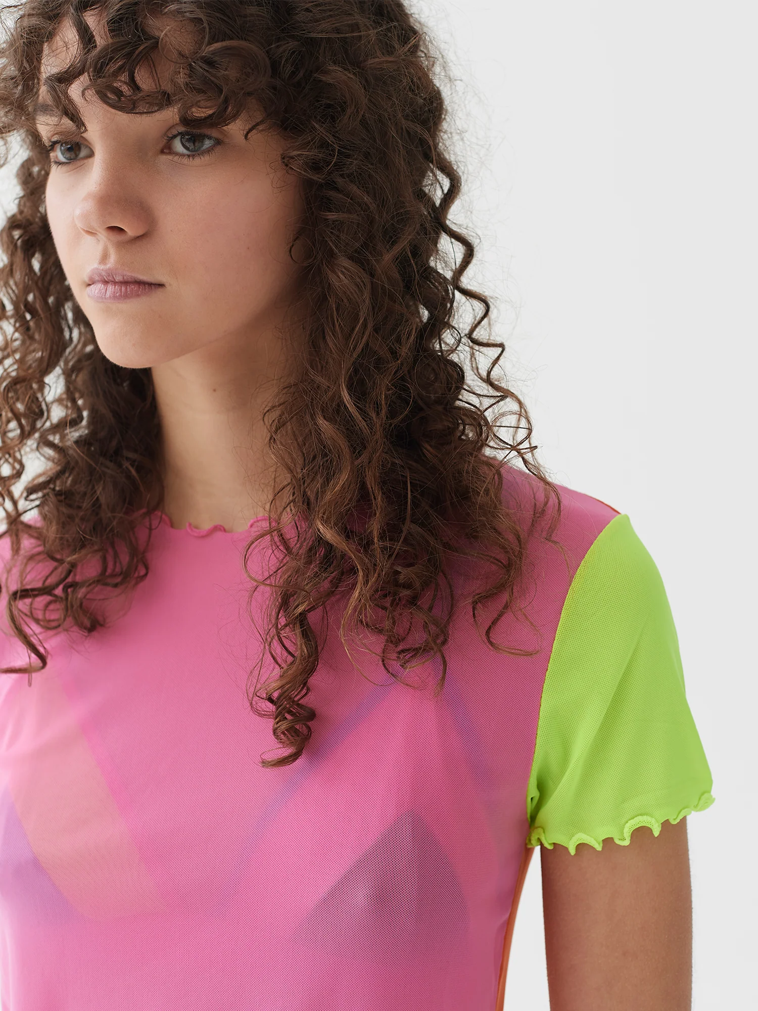 Lazy Oaf Fluro Colour Block Mesh Tee - Image 3