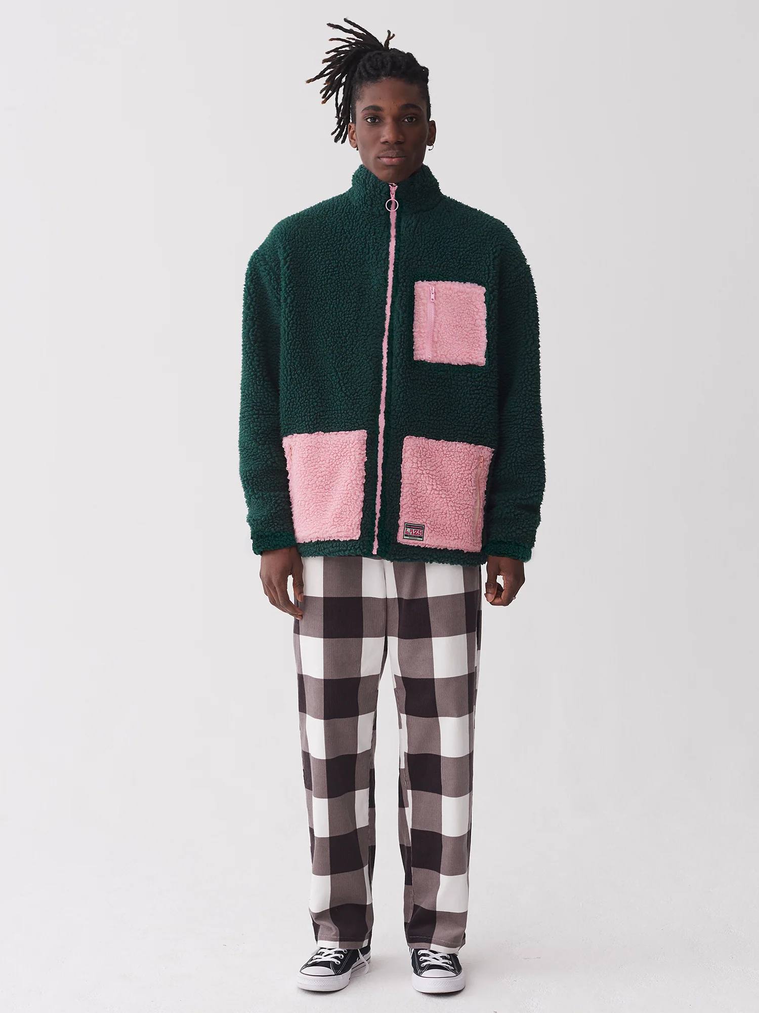 Lazy Oaf Forest Green Zip Up Fleece - Image 2
