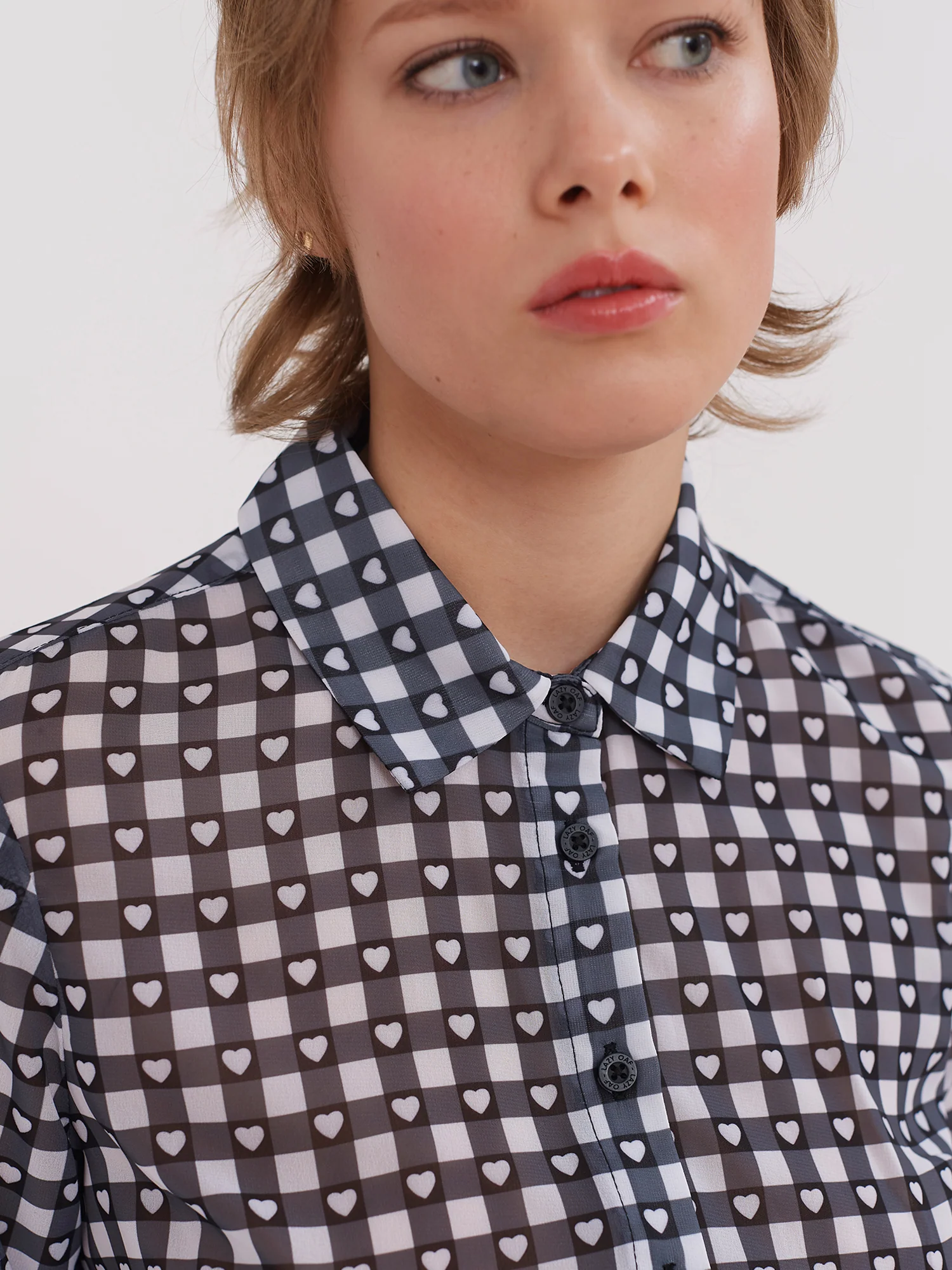 Lazy Oaf Gingham Love Button Up Shirt - Image 2