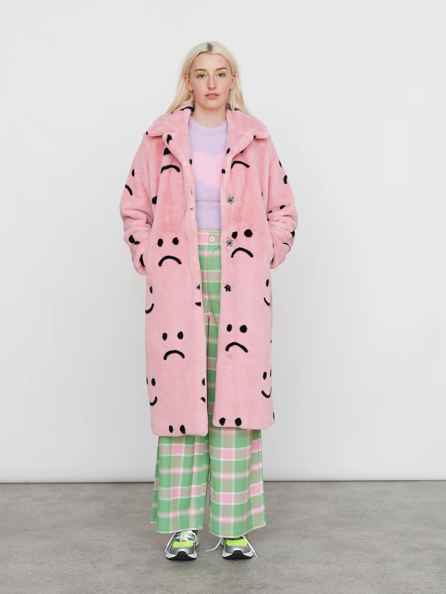 Happy Sad Faux Fur Coat - Image 2