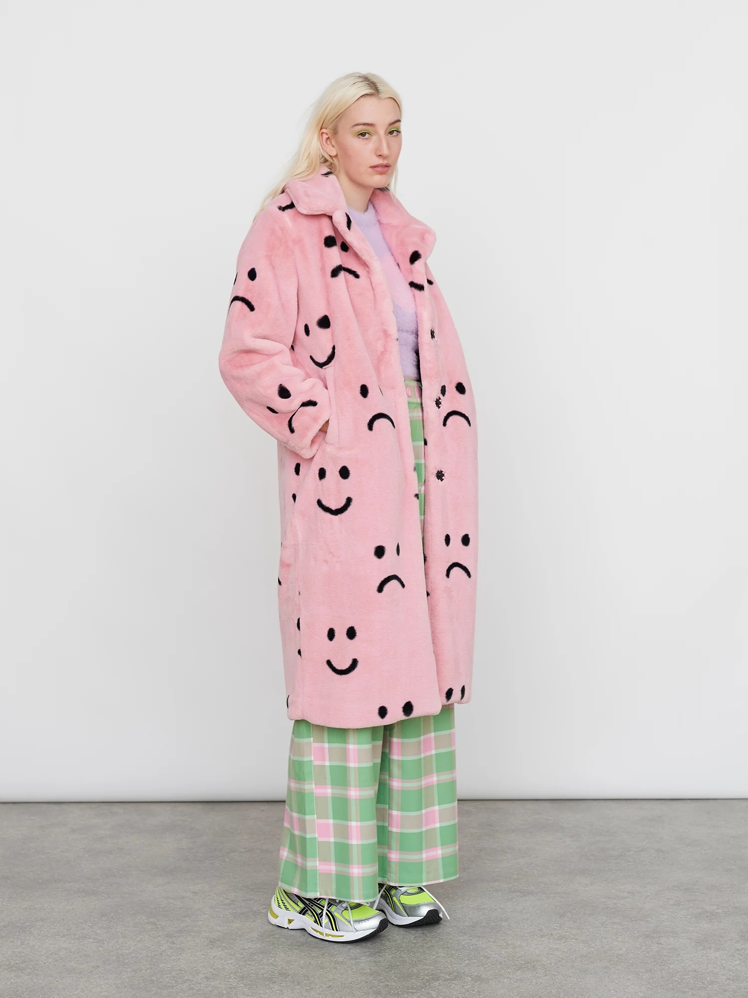 Happy Sad Faux Fur Coat - Image 4