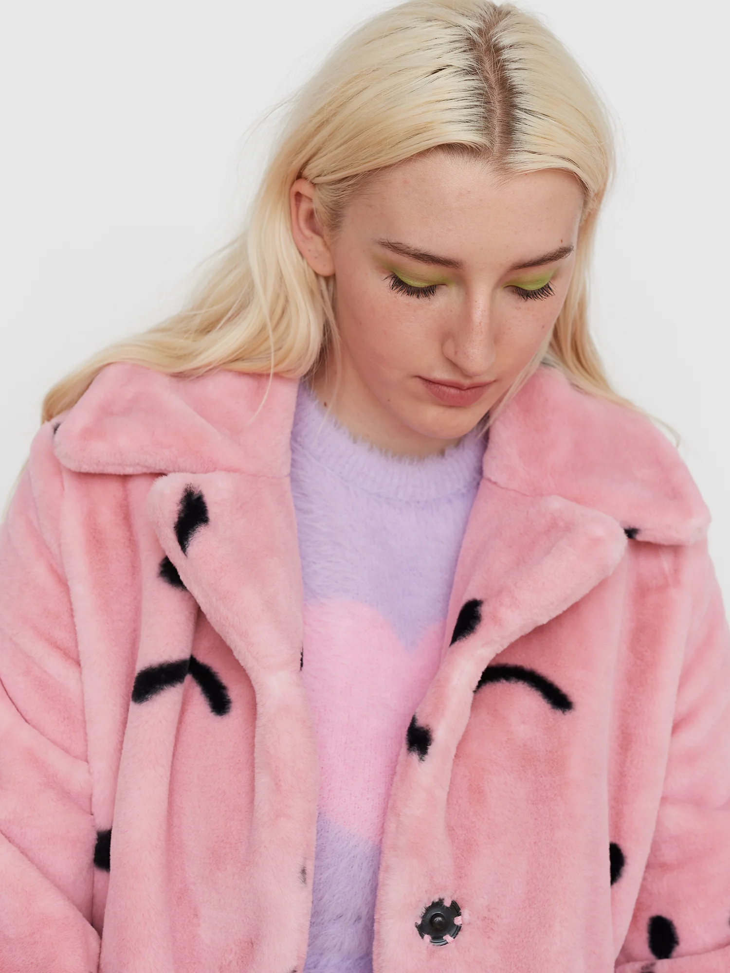 Happy Sad Faux Fur Coat - Image 5