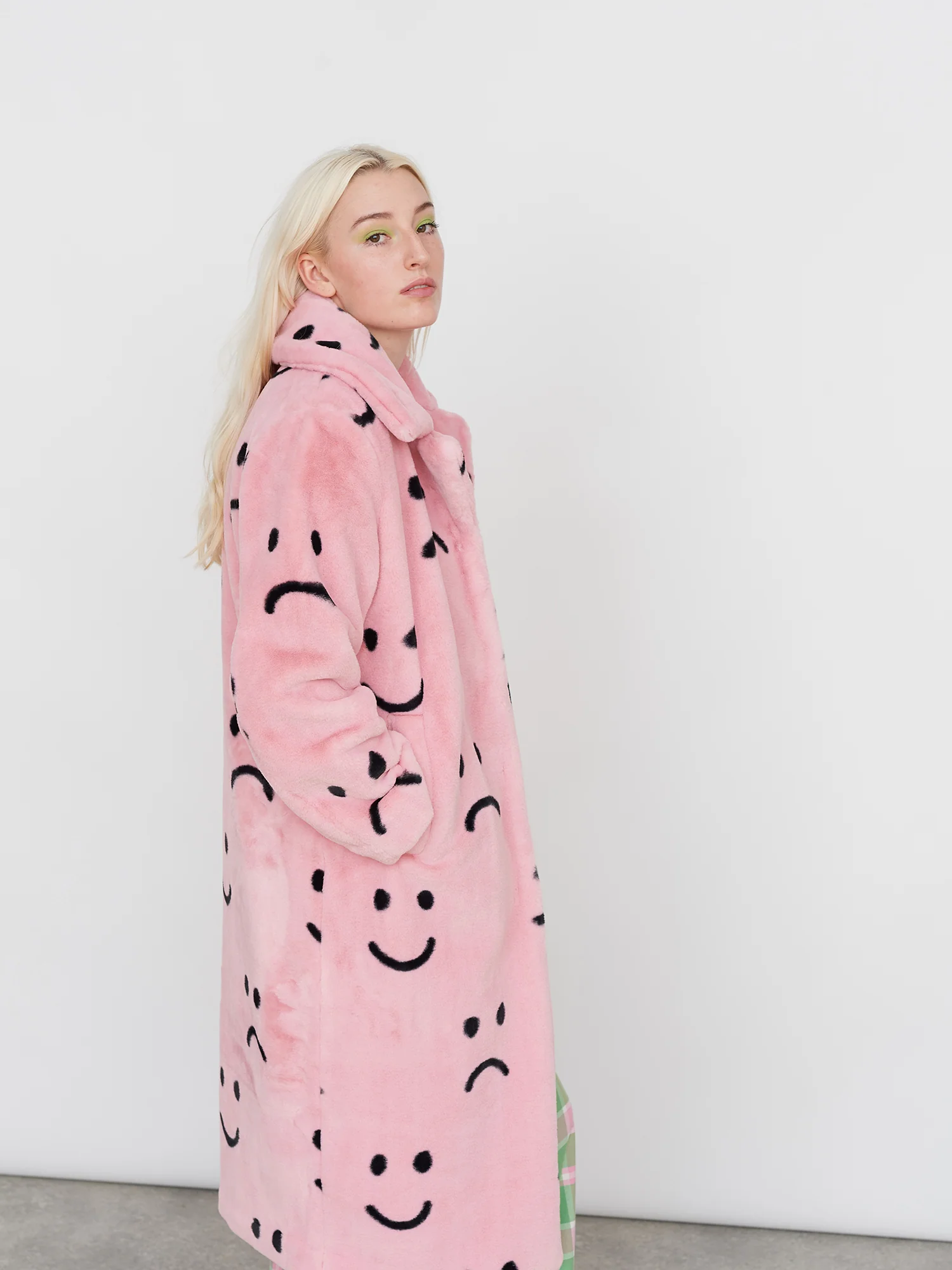 Happy Sad Faux Fur Coat - Image 7