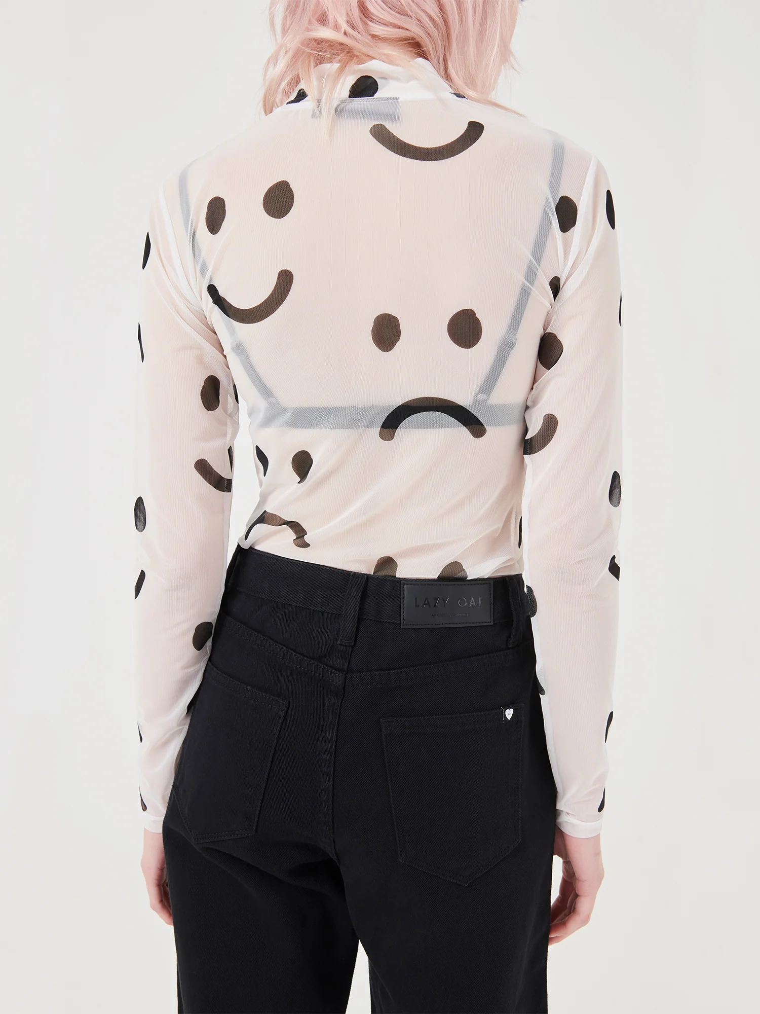 Lazy Oaf Happy Sad Sheer Top - Image 5