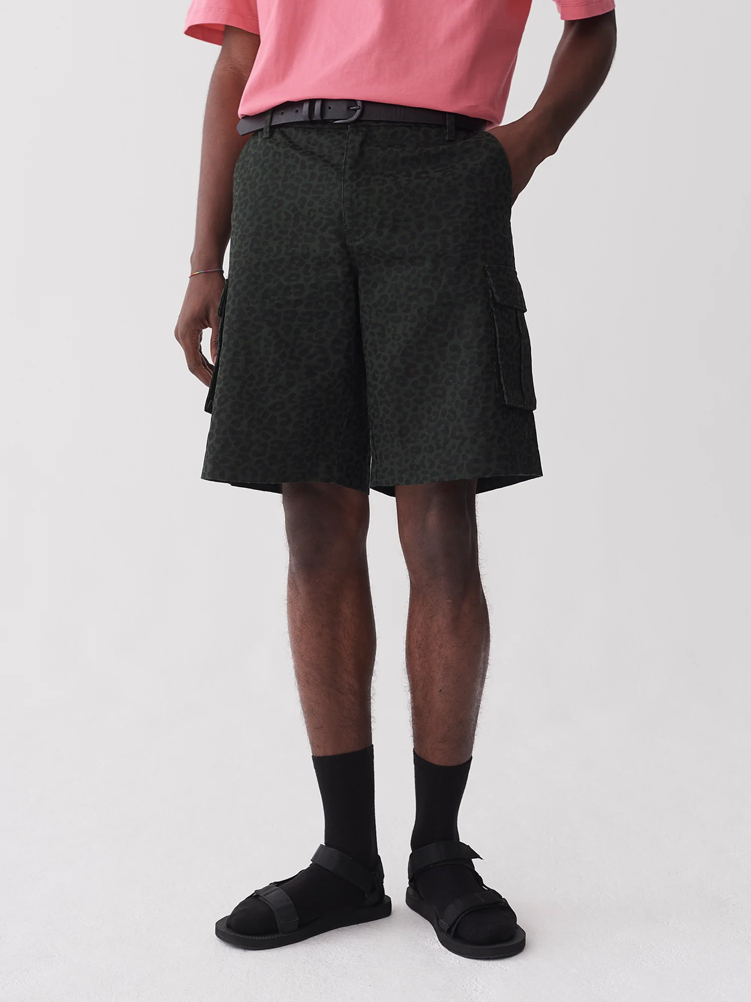 Lazy Oaf Khaki Leopard Shorts - Image 3