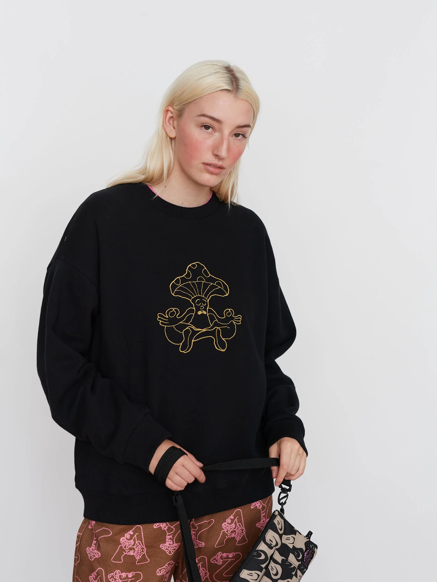 Lazy Mushroom Meditation Sweatshirt - Image 3