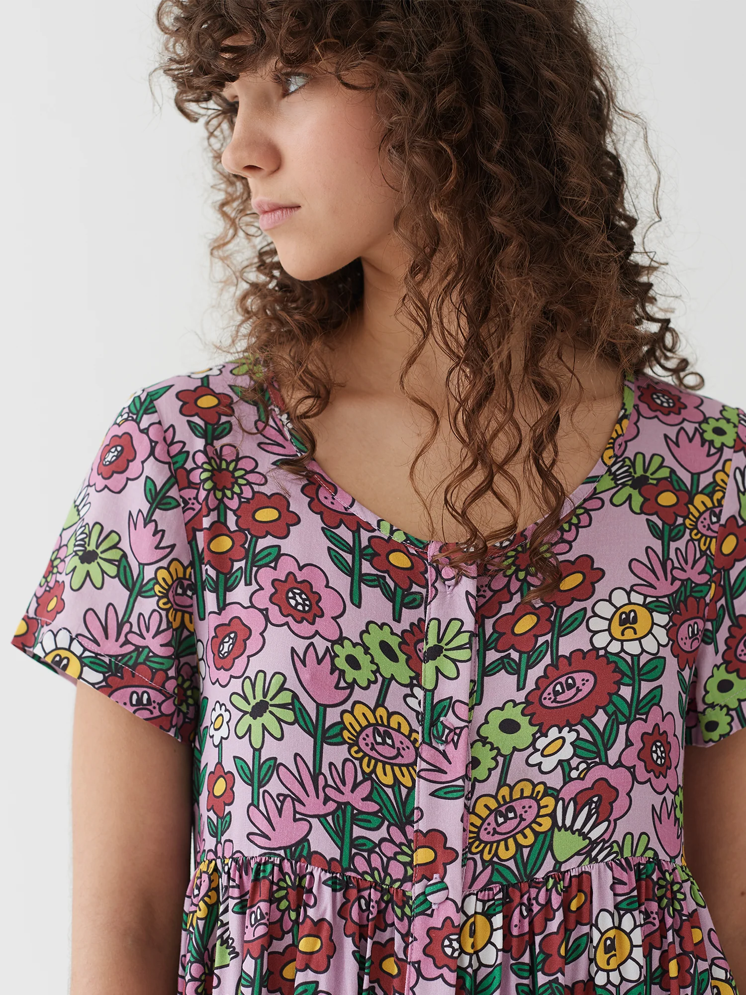 Lazy Oaf Mixed Bunch Flower Dress - Image 3