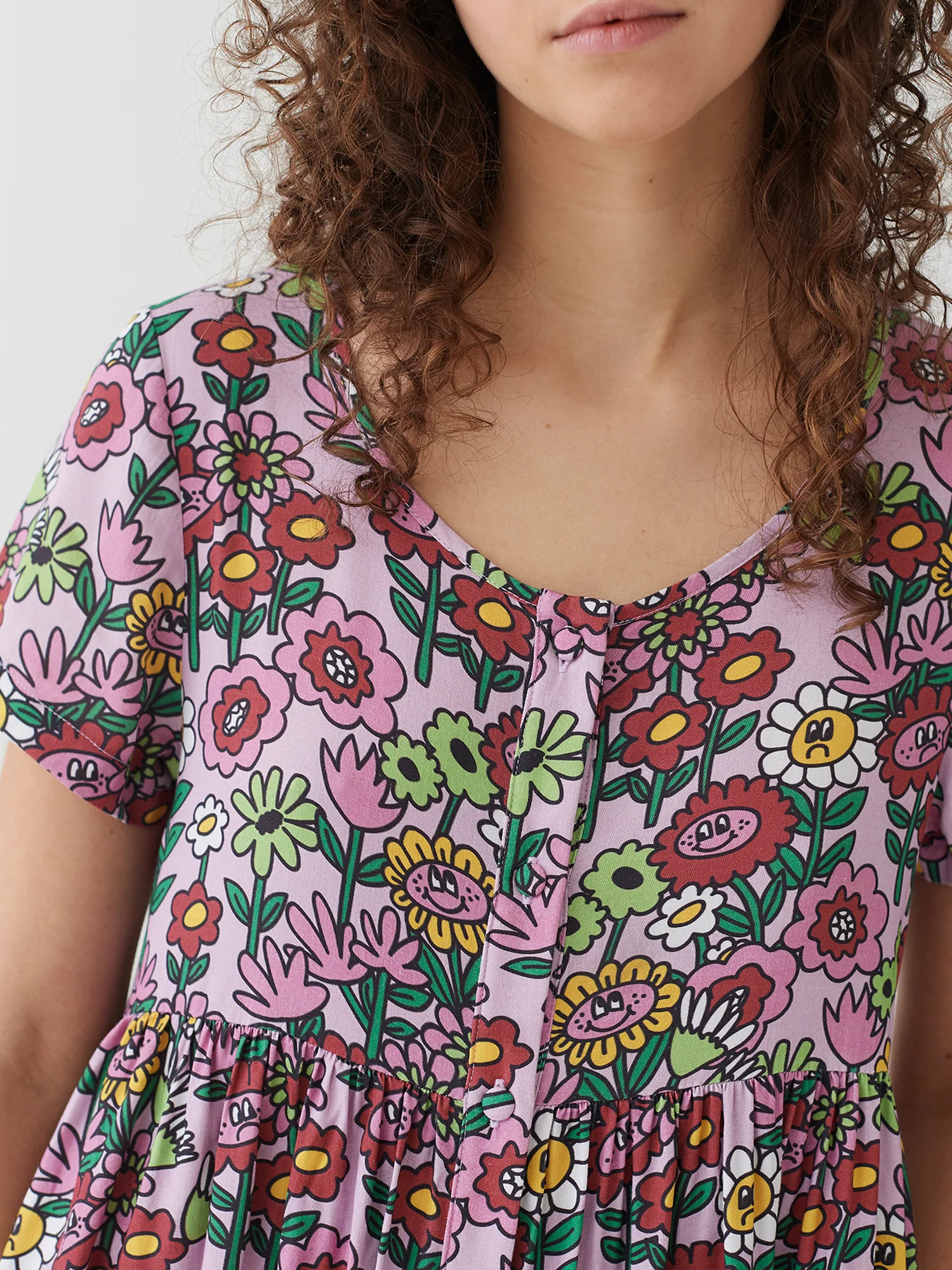 Lazy Oaf Mixed Bunch Flower Dress - Image 4