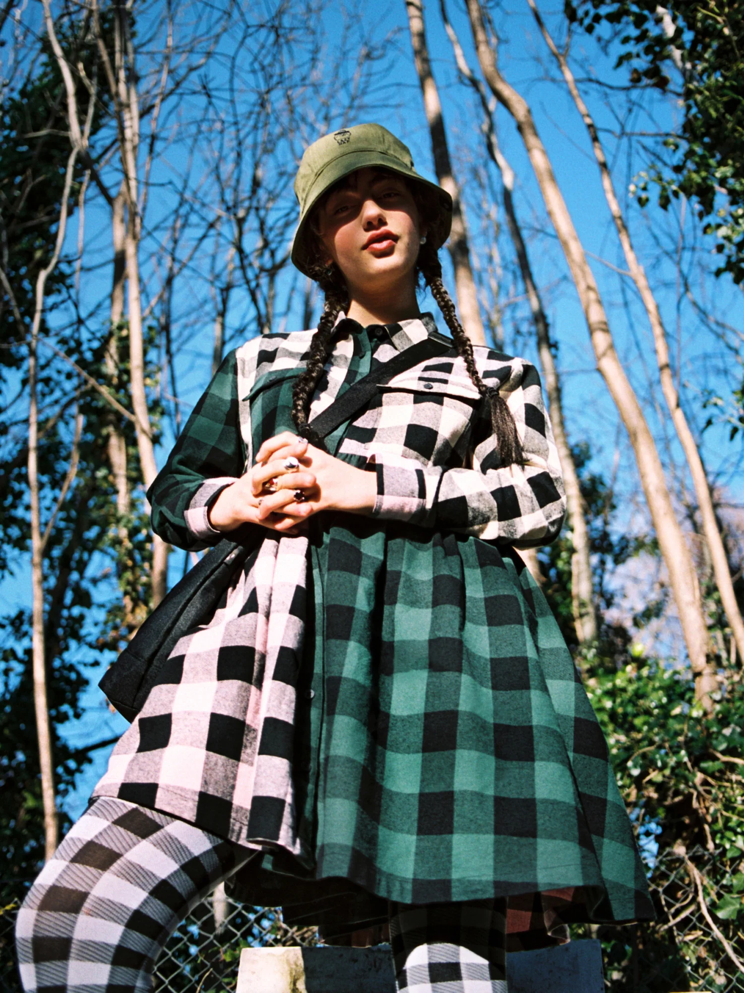 Lazy Oaf Mixed Check Shirt Dress - Image 2