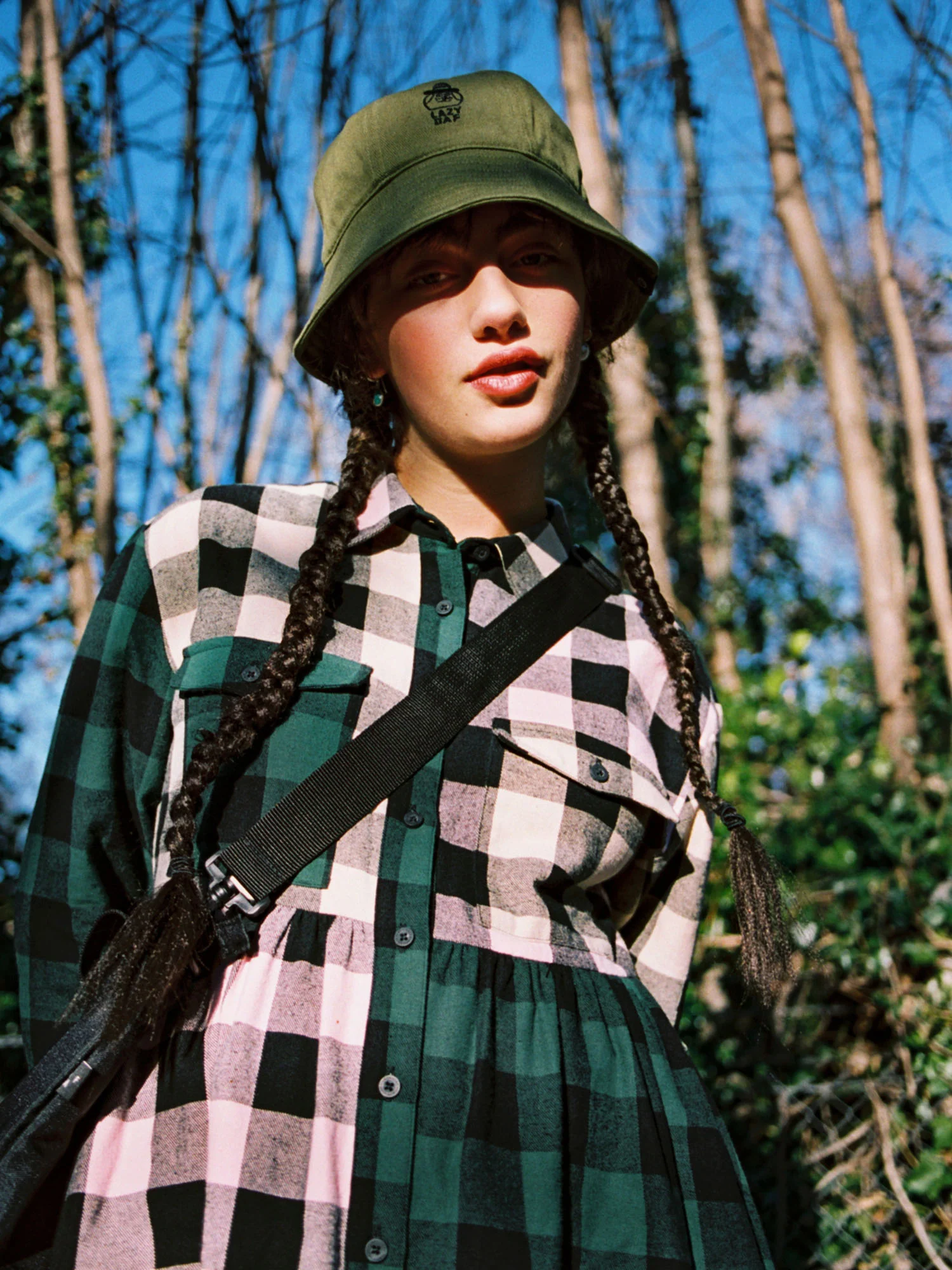 Lazy Oaf Mixed Check Shirt Dress - Image 3