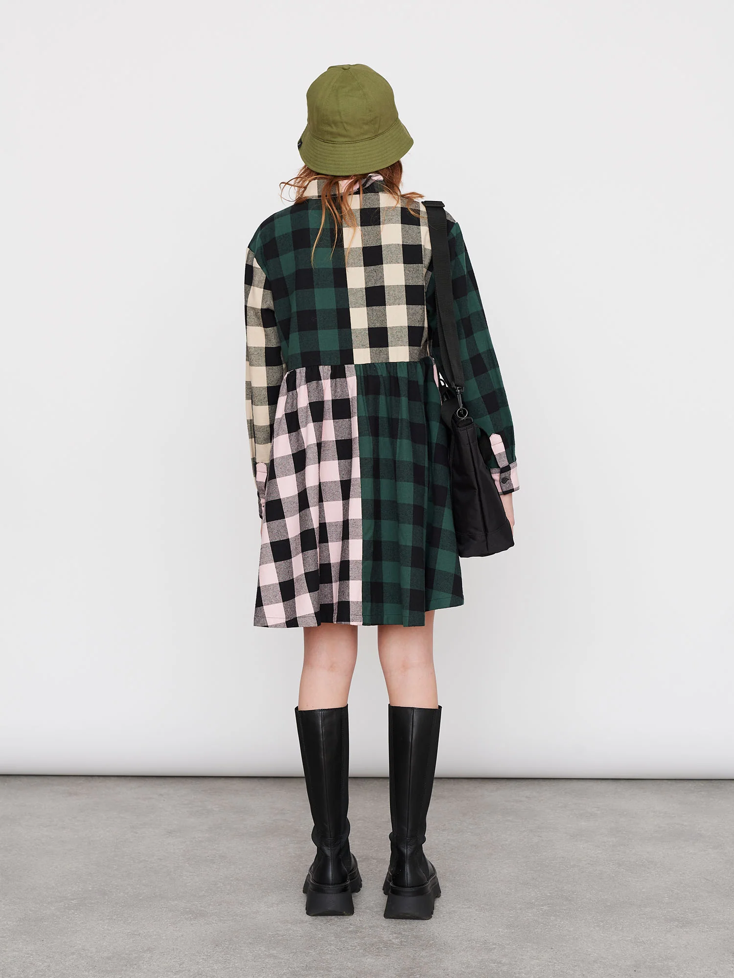 Lazy Oaf Mixed Check Shirt Dress - Image 5