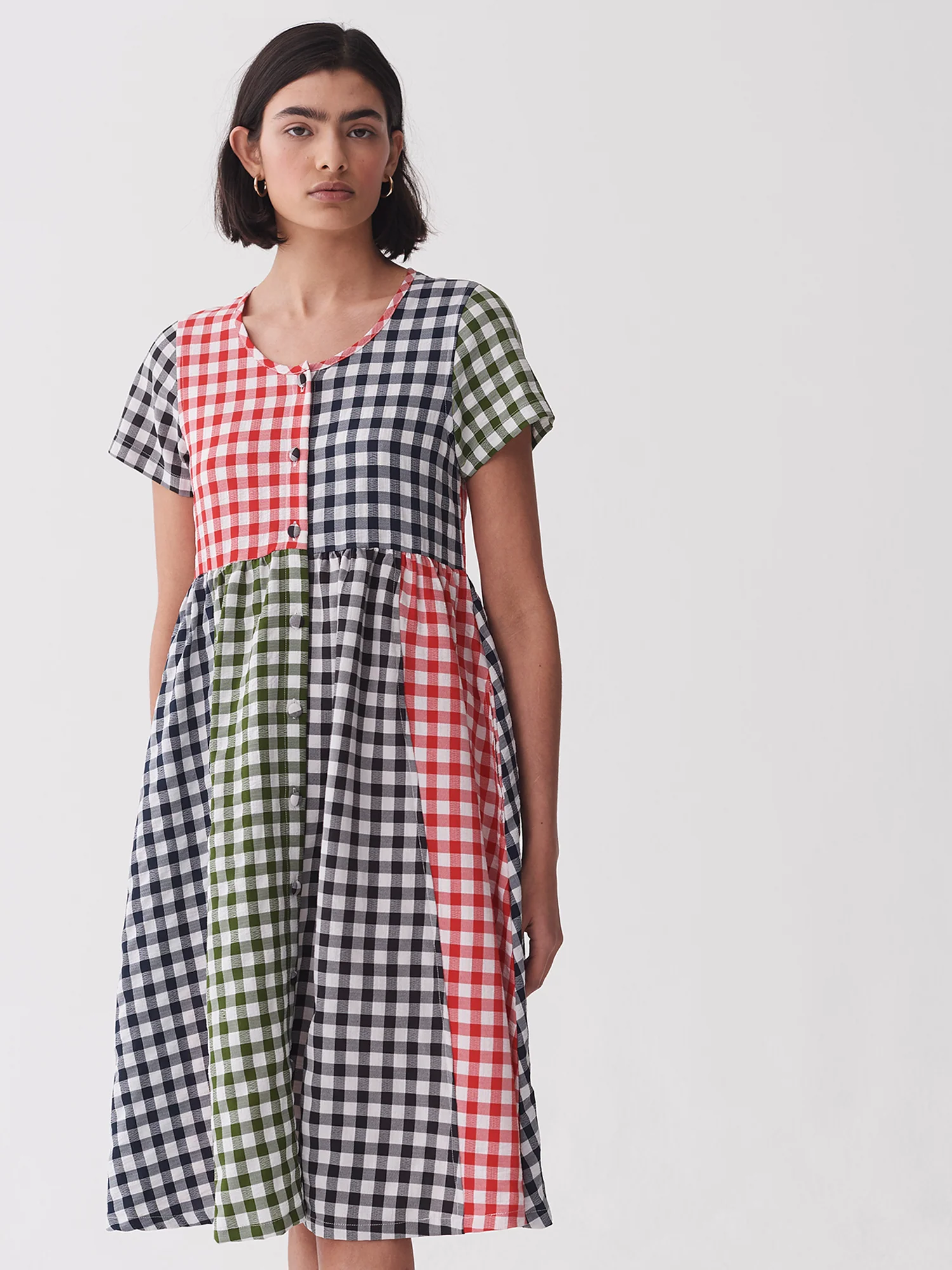 Lazy Oaf Mixed Gingham Check Dress - Image 7