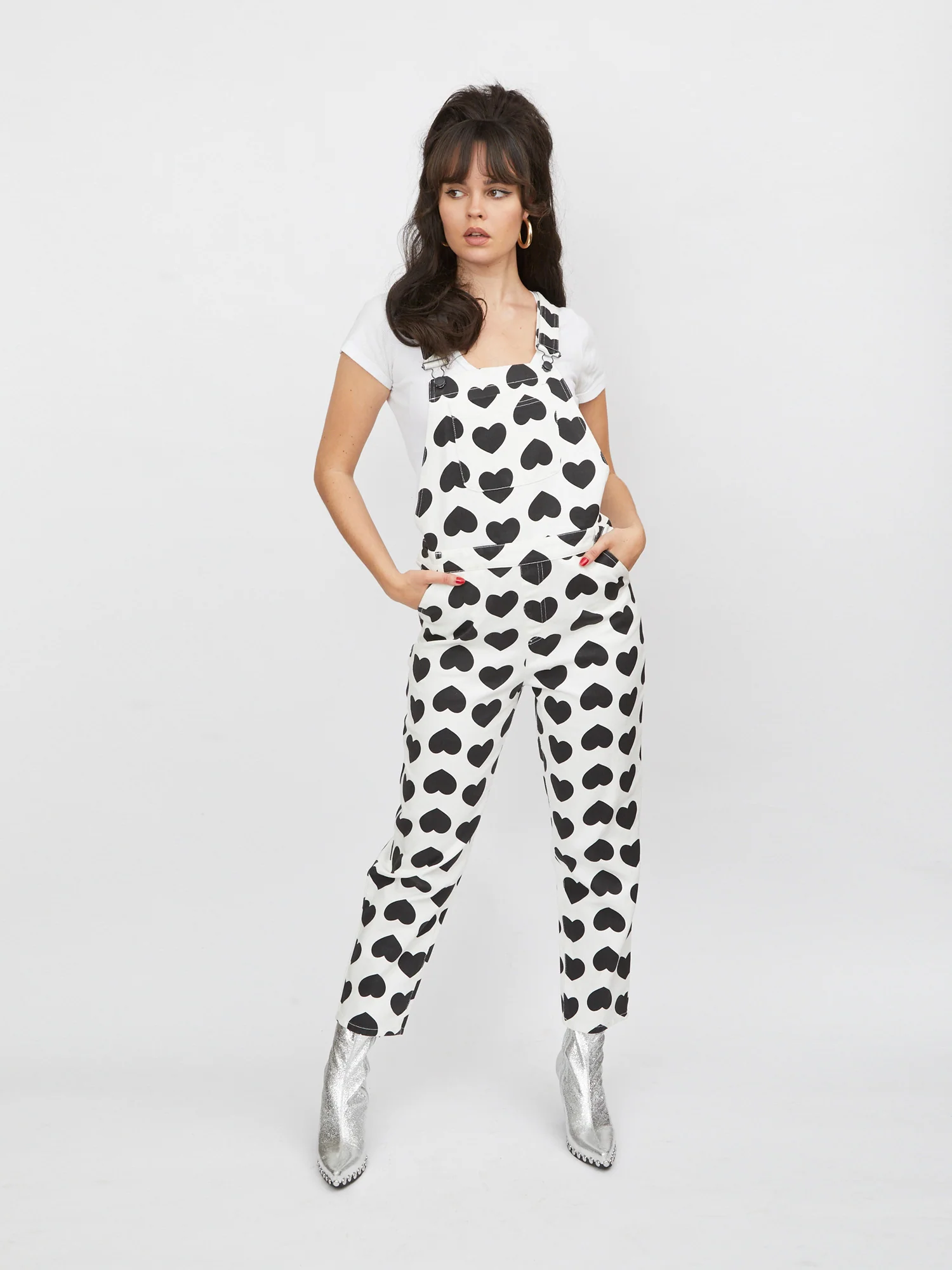 Lazy Oaf Monochrome Love Dungarees - Image 2