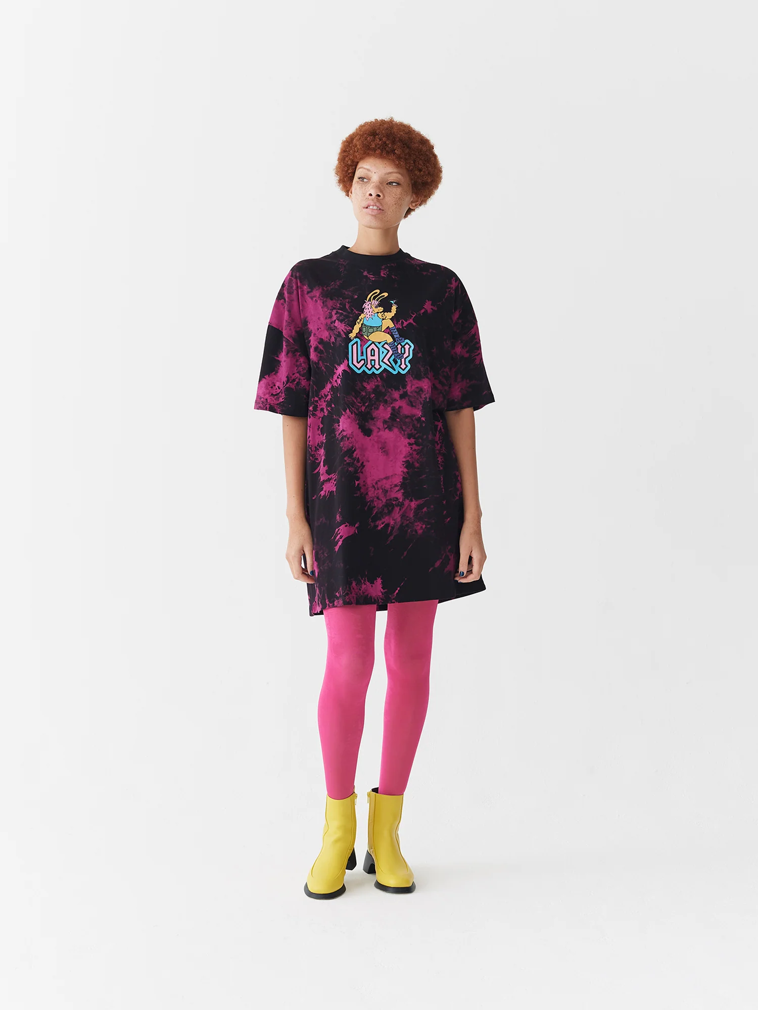Lazy Oaf Night Bunny T-Shirt Dress - Image 2