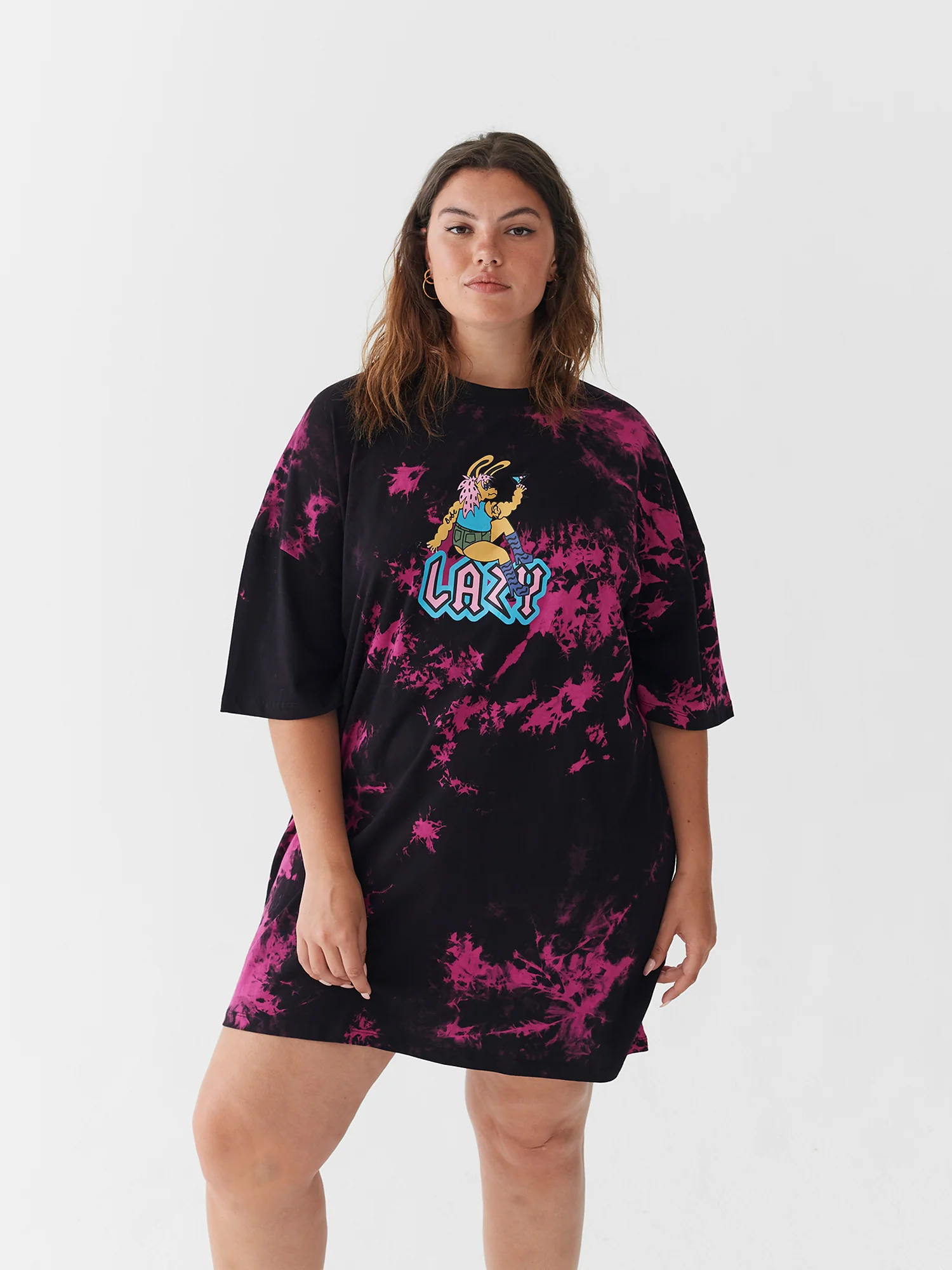 Lazy Oaf Night Bunny T-Shirt Dress - Image 3