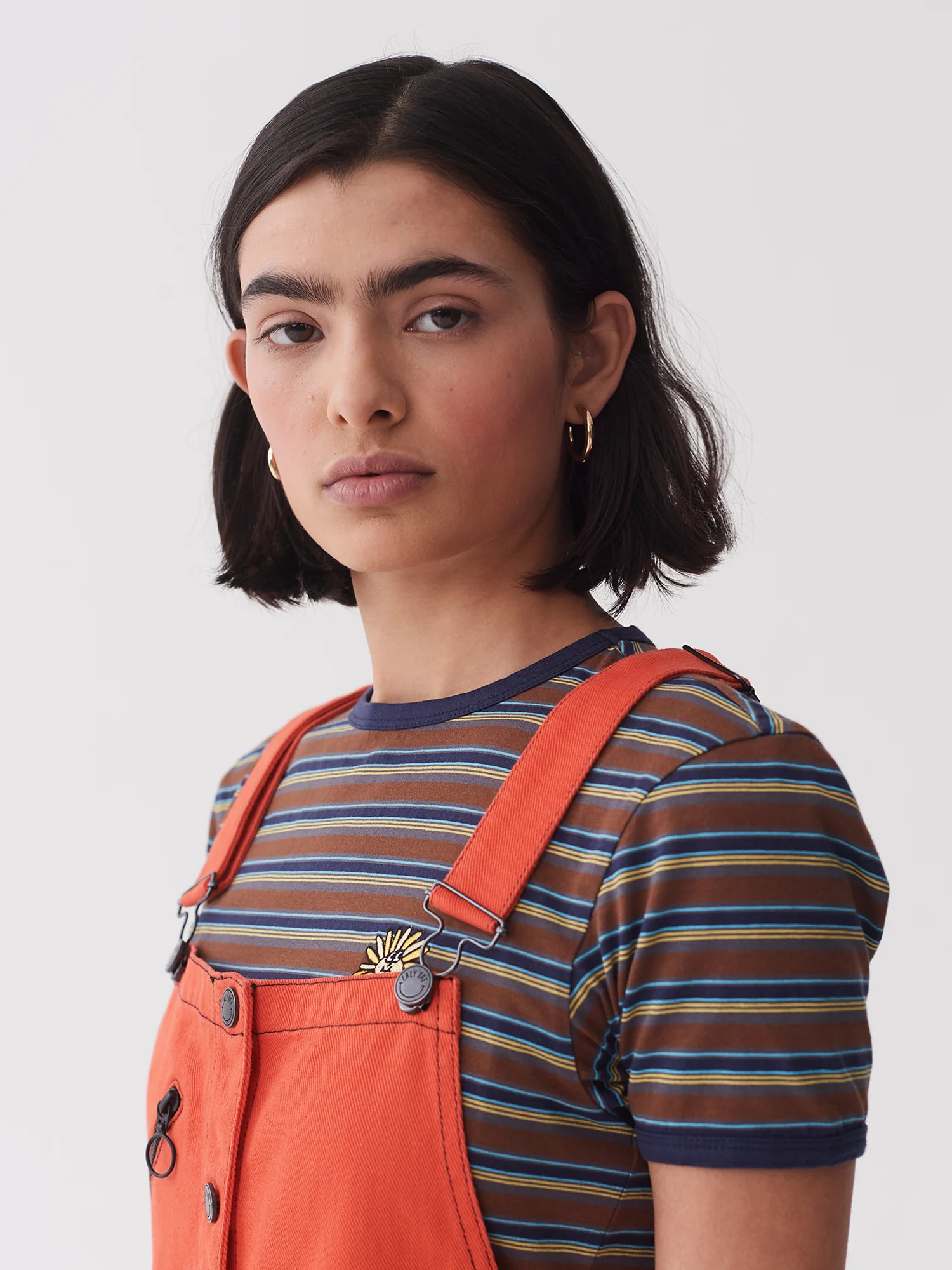 Lazy Oaf Orange Workwear Pinafore Dress - Image 4