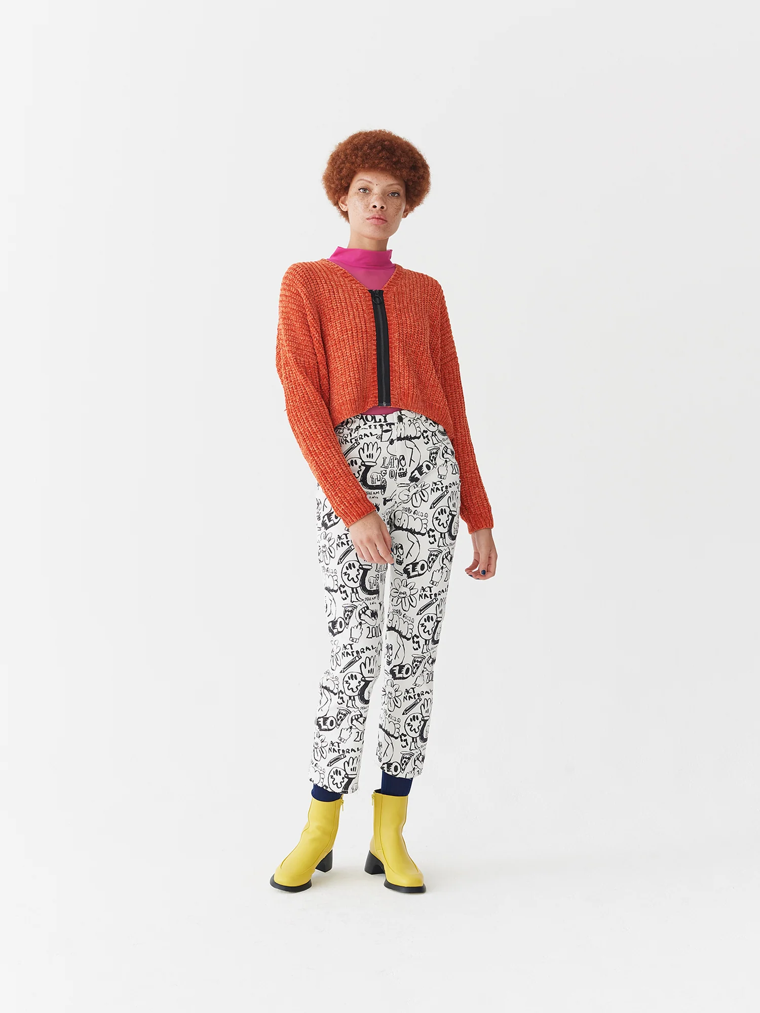 Lazy Oaf Orange Zip Up Cardigan - Image 2
